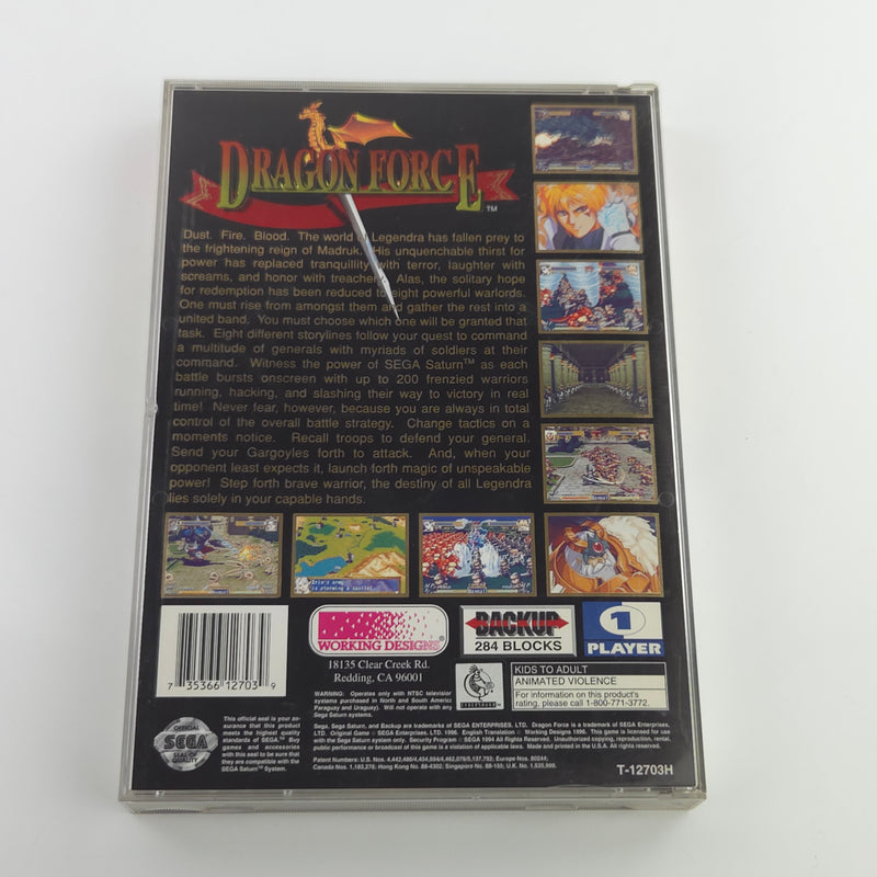 Sega Saturn Spiel : Dragon Force - NTSC-U/C USA CD Anleitung OVP Working Designs