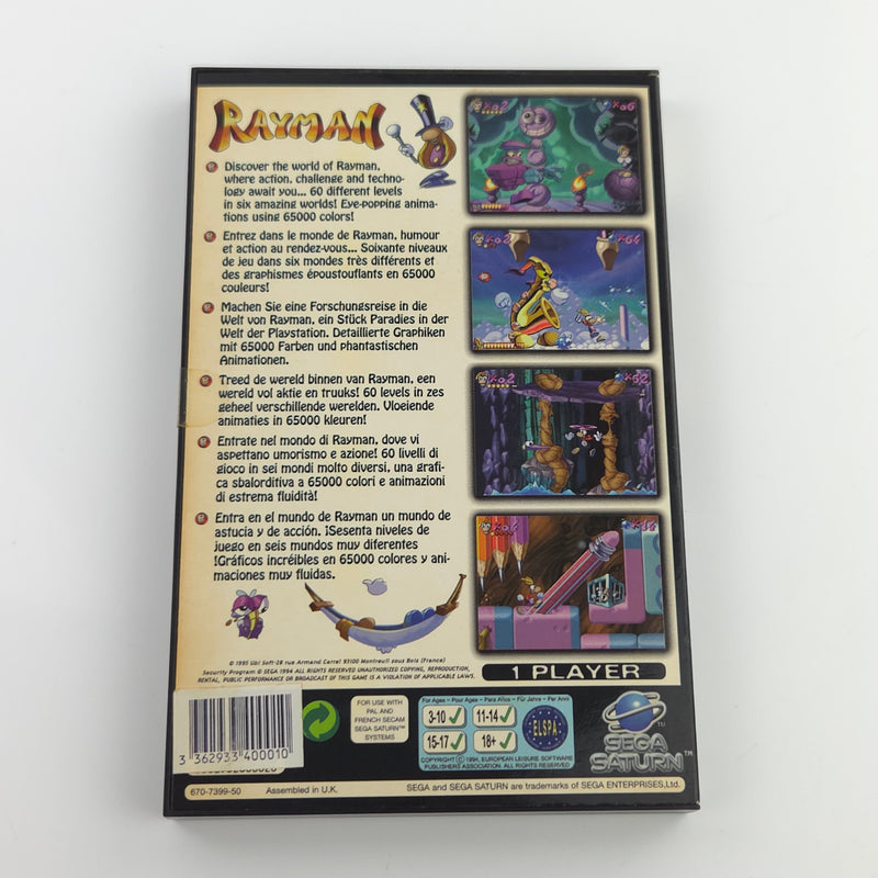 Sega Saturn Spiel : RAYMAN - PAL CD Disk  Anleitung OVP