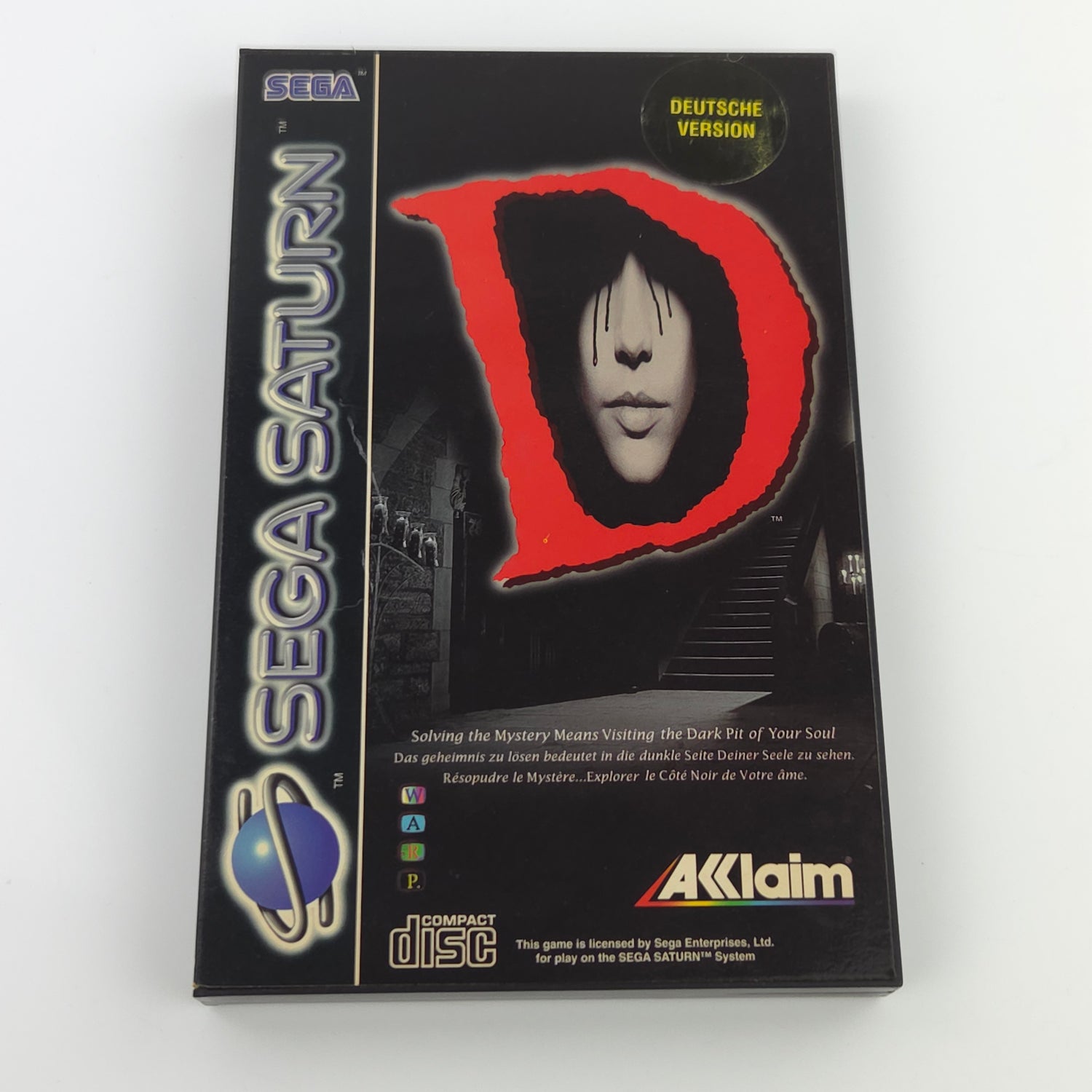 Sega Saturn Spiel : D von Acclaim Horror - PAL CD Disk  Anleitung OVP