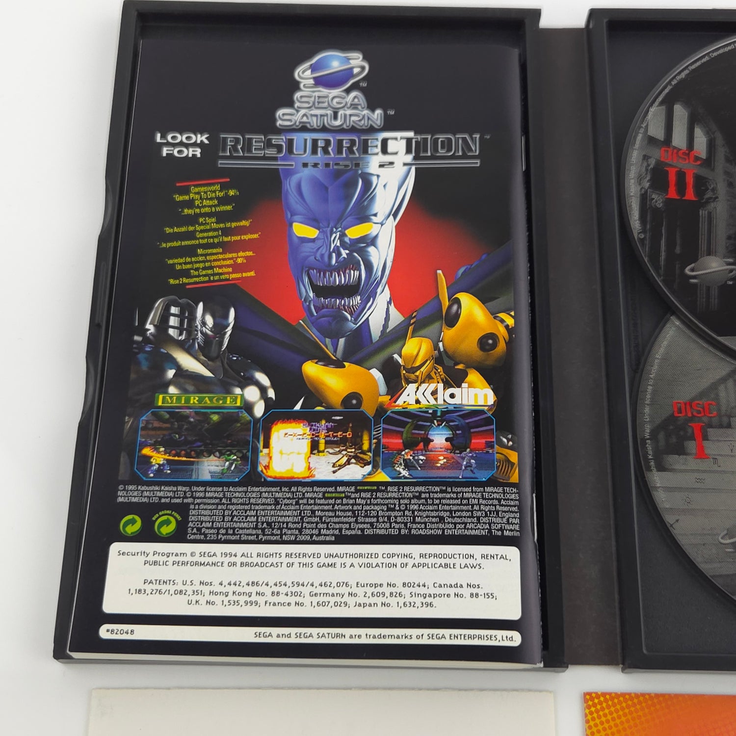 Sega Saturn Spiel : D von Acclaim Horror - PAL CD Disk  Anleitung OVP