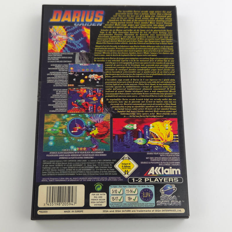 Sega Saturn Spiel : Darius Gaiden - CD Disk Anleitung OVP PAL Game