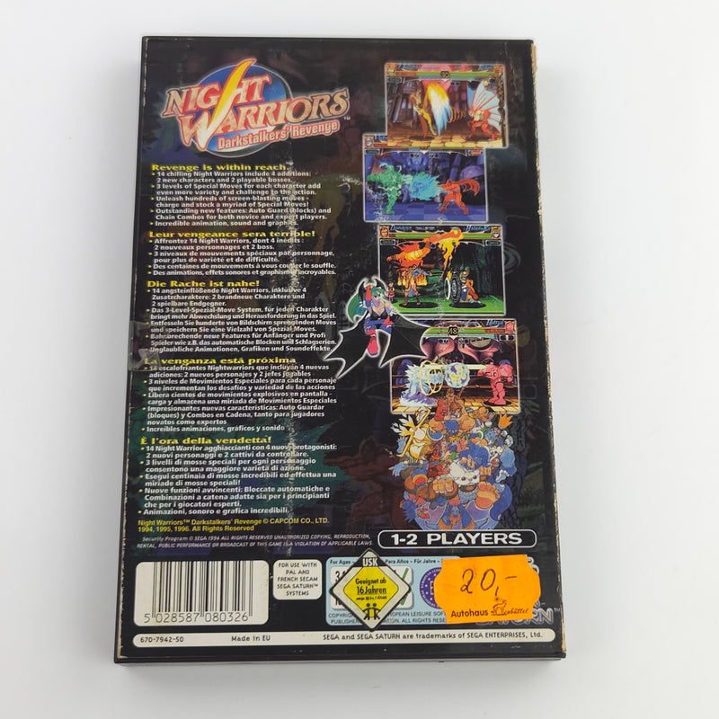 Sega Saturn Spiel : Night Warriors Darkstalkers Revenge - DEFEKT Riss in CD
