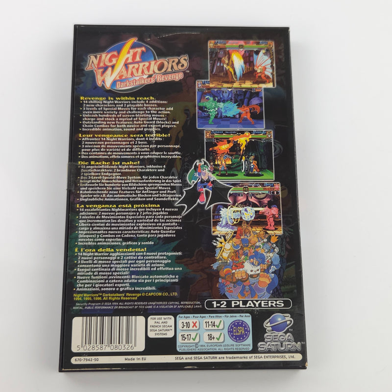 Sega Saturn Spiel : Night Warriors Darkstalkers Revenge - CD Disk Anleitung OVP