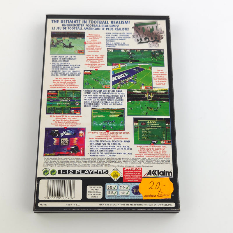 Sega Saturn Spiel : NFL Quarterback Club 96 Football - CD Disk Anleitung OVP PAL