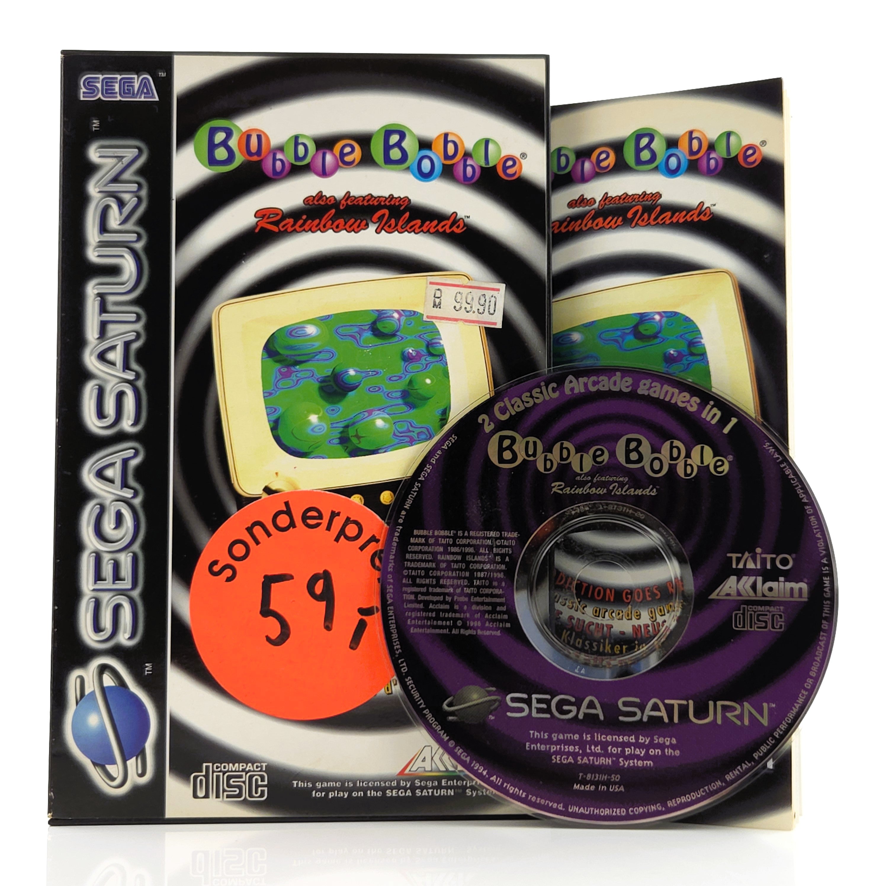 Sega Saturn Spiel : Bubble Bobble featuring Ranbow Island - CD Anleitung OVP