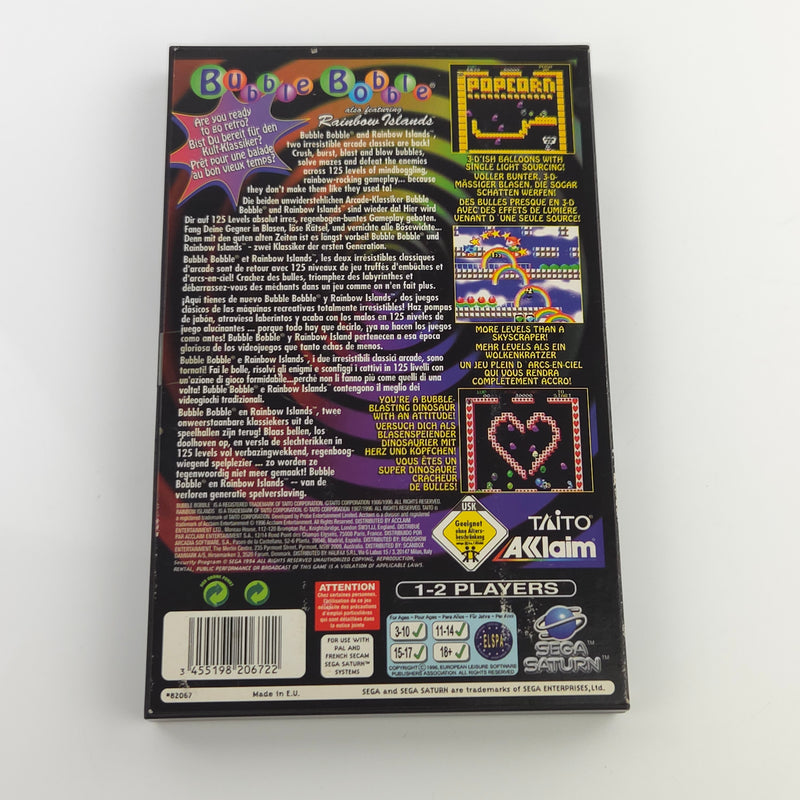 Sega Saturn Spiel : Bubble Bobble featuring Ranbow Island - CD Anleitung OVP