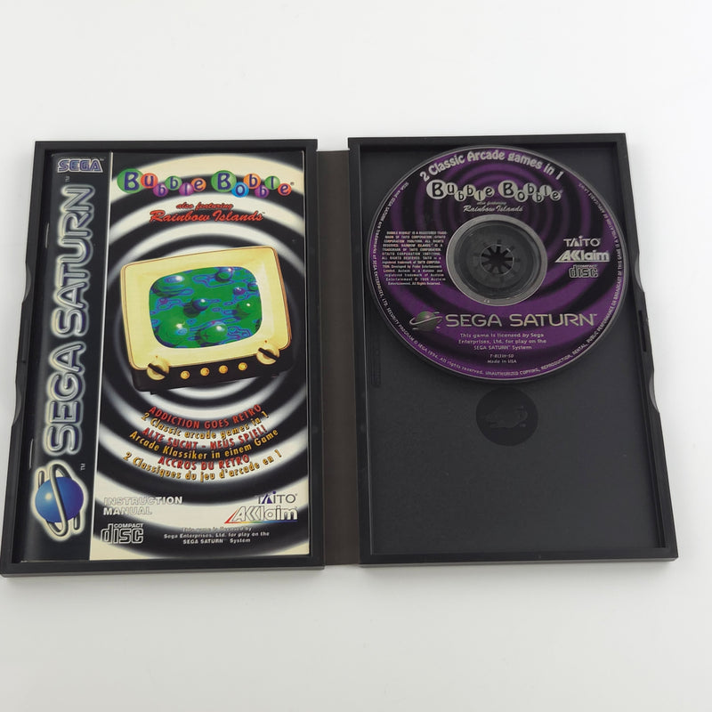Sega Saturn Spiel : Bubble Bobble featuring Ranbow Island - CD Anleitung OVP