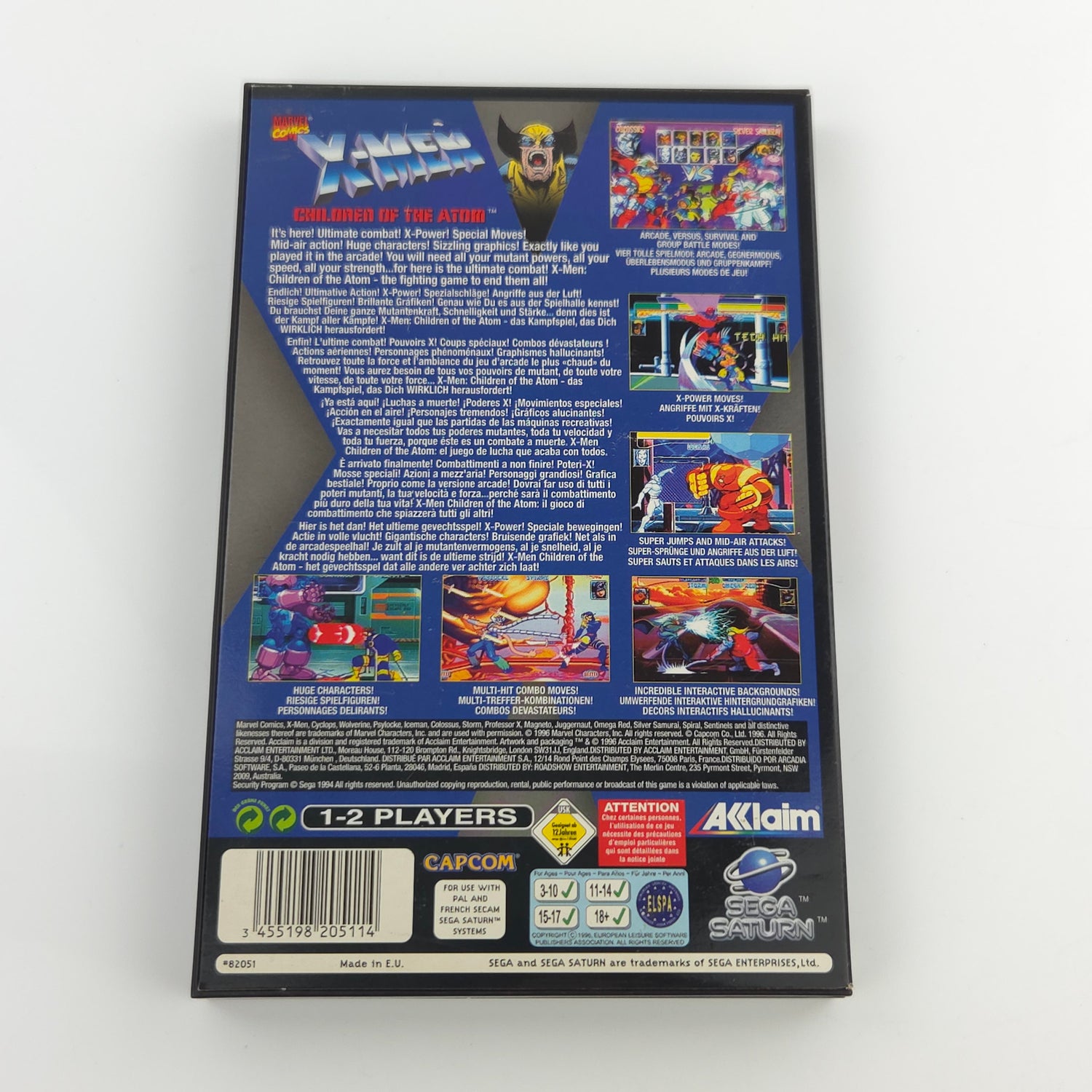 Sega Saturn Spiel : X-Men Children of the Atom - CD Disk Anleitung OVP PAL