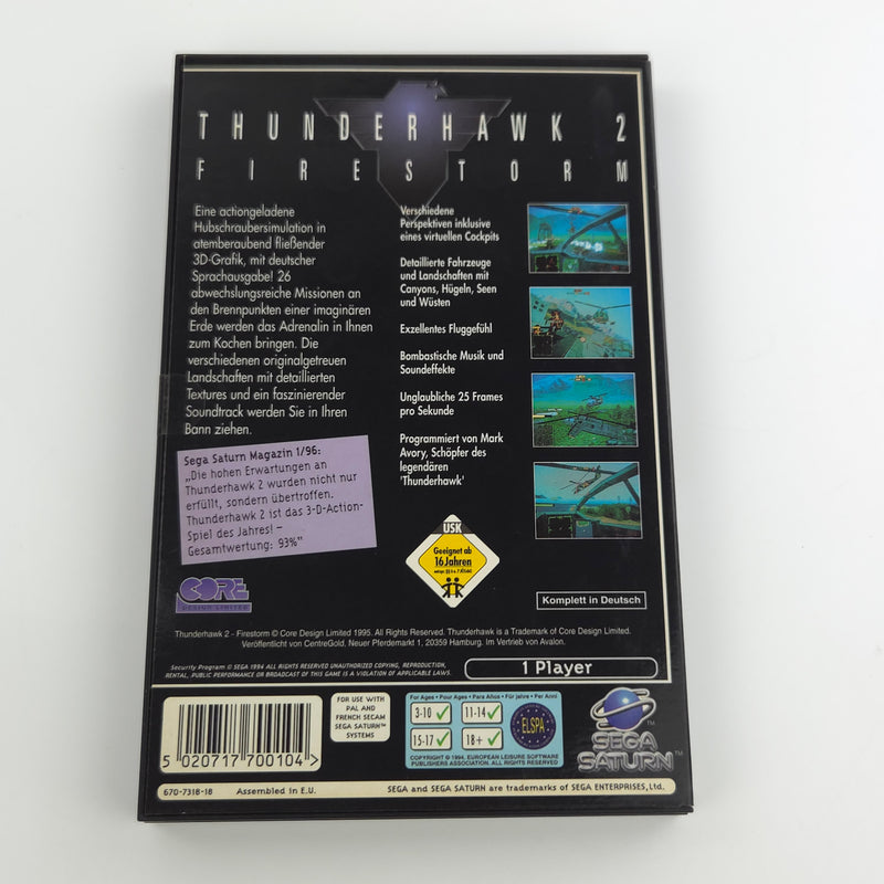 Sega Saturn Spiel : Thunderhawk 2 Firestorm - CD Disk Anleitung OVP PAL