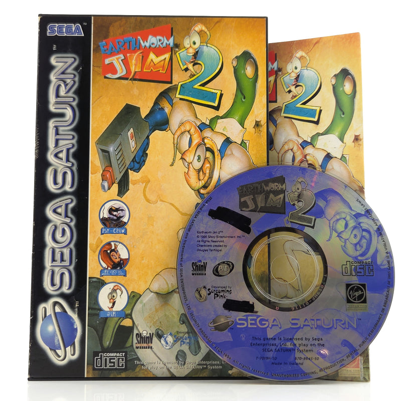 Sega Saturn Spiel : Earthworm Jim 2 - CD Disk Anleitung OVP cib PAL