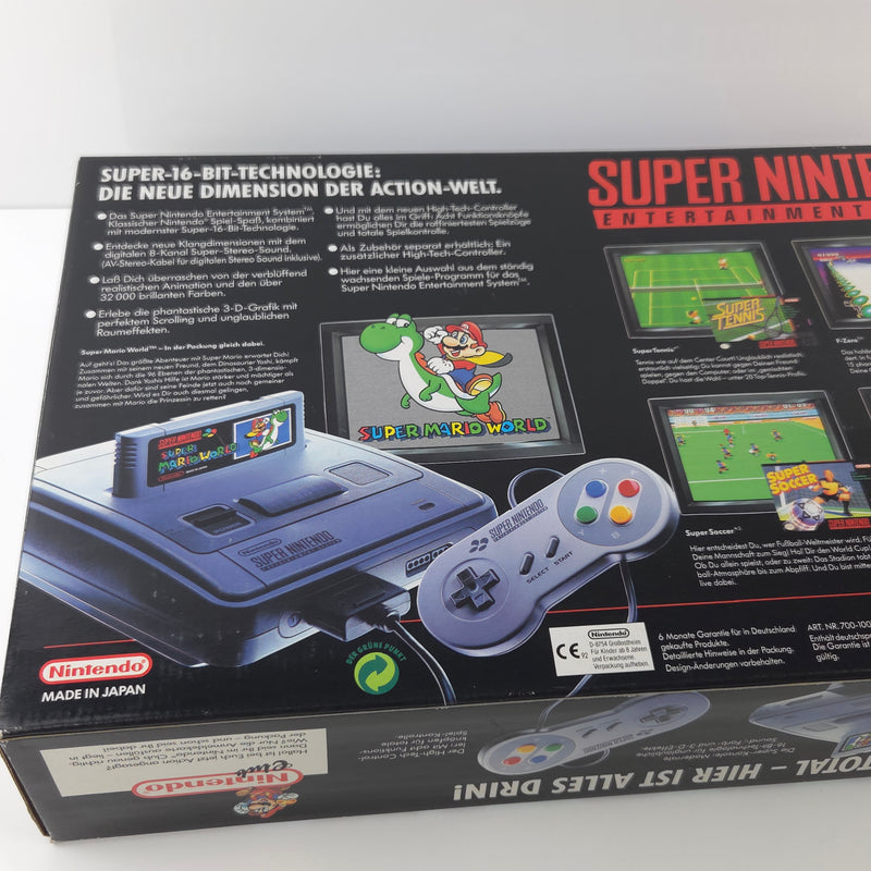 Super Nintendo Konsole : Super Mario World Bundle Set - OVP SNES PAL