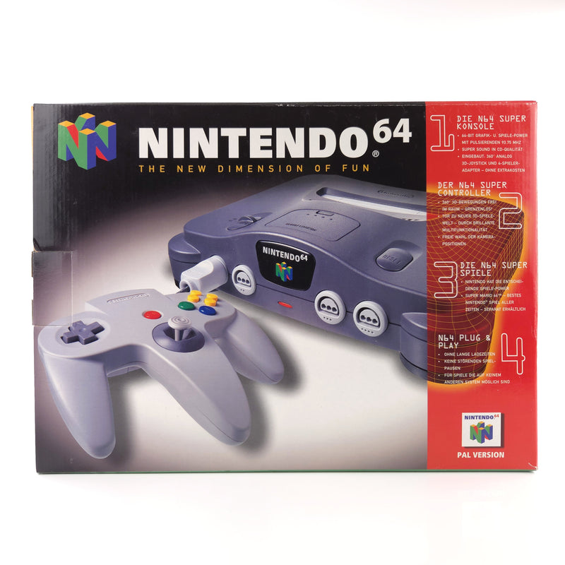 Nintendo 64 Konsole : The New Dimension of Fun - N64 Console OVP PAL + Expansion