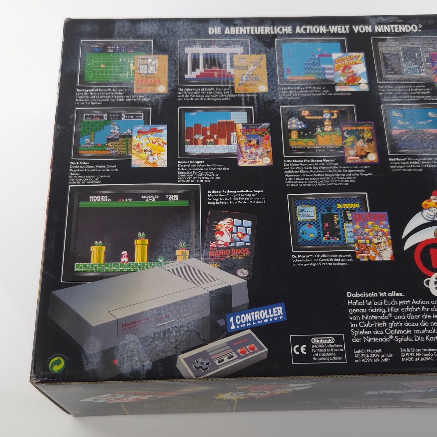 Nintendo NES Konsole Super Mario Bros Pak Bundle - Ohne Spiel / OVP Console PAL