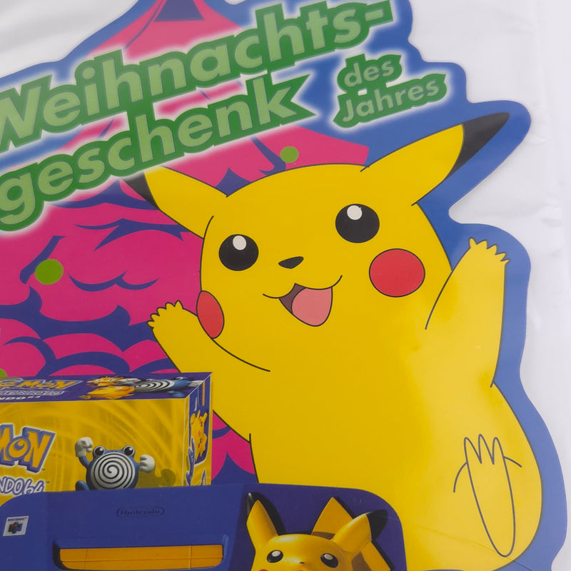 Nintendo 64 Aufsteller Reklame zu Weihnachten Pokemon Pikachu Sign 2000 Standee