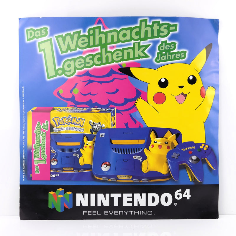 Nintendo 64 Kiosk Sign Poster Plakat : N64 Pokemon Pikachu Edition Werbung