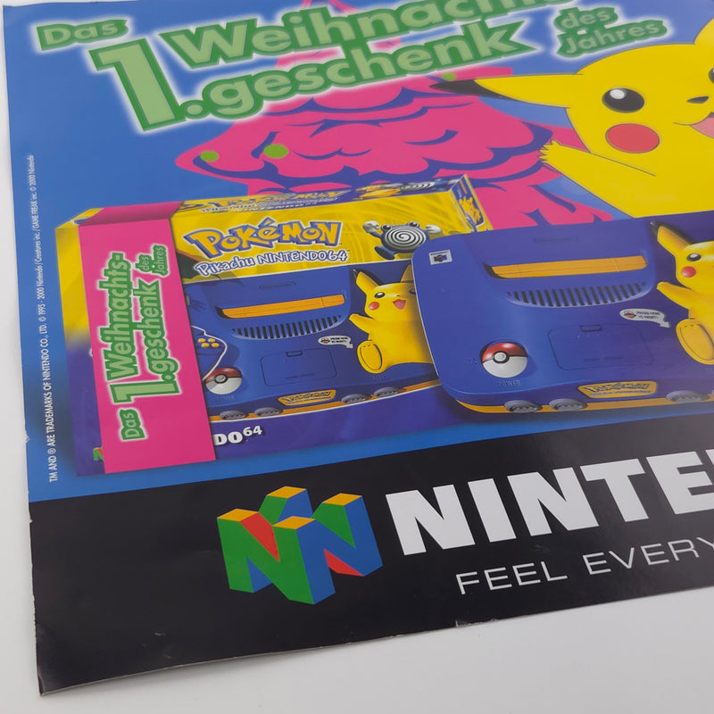 Nintendo 64 Kiosk Sign Poster Plakat : N64 Pokemon Pikachu Edition Werbung