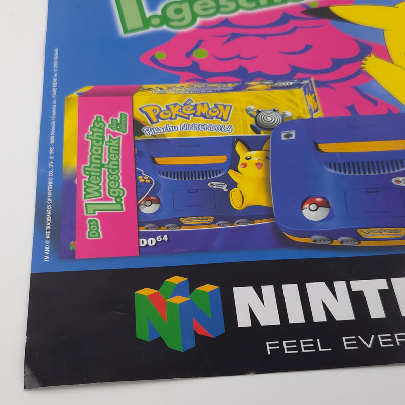 Nintendo 64 Kiosk Sign Poster Plakat : N64 Pokemon Pikachu Edition Werbung 2/2