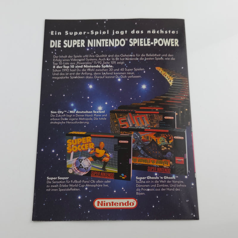 Super Nintendo Top NEWS Flyer Werbung Reklame SNES