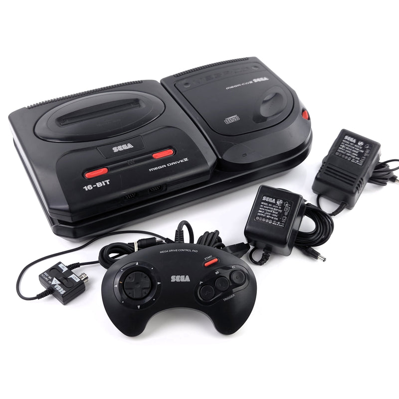 Sega Mega-CD Konsole : Mega Drive II + Mega CD Adapter / PAL Console