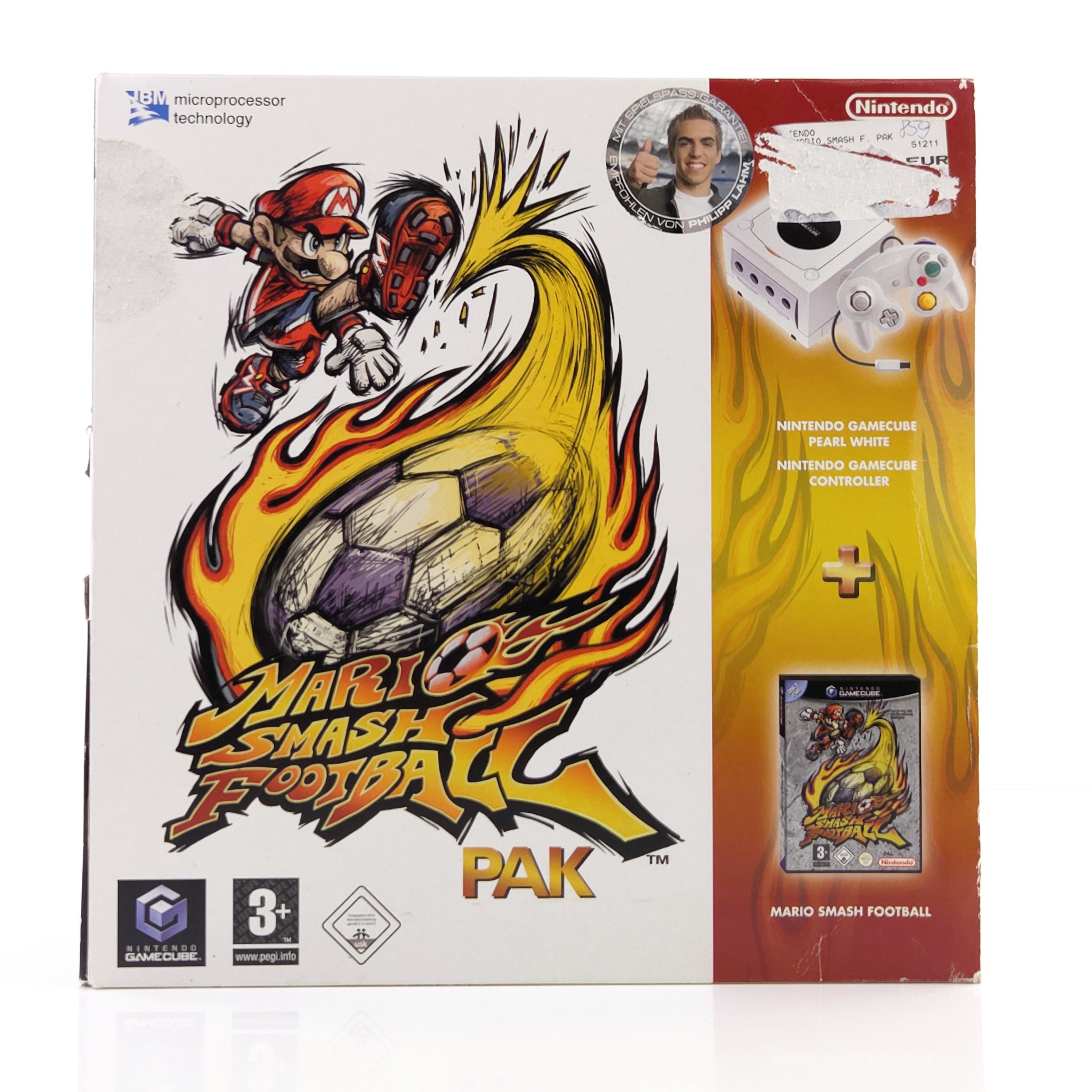 Nintendo Gamecube Konsole : Mario Smash Football Pak OHNE SPIEL OVP Pearl White