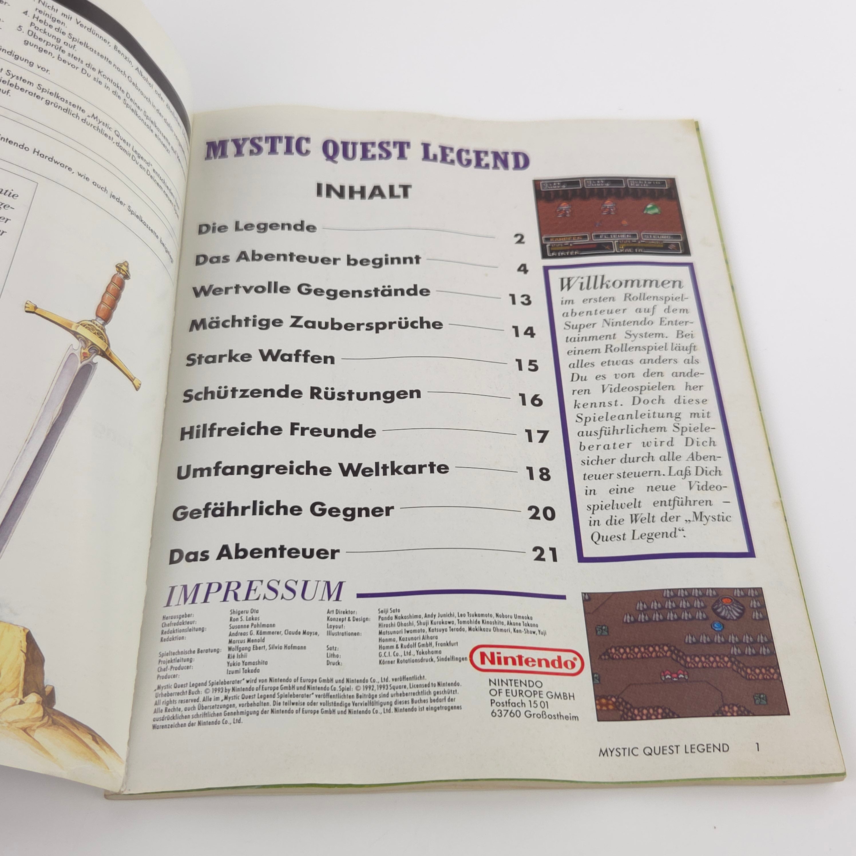 Super Nintendo Spiel : Mystic Quest Legend - SNES Big Box OVP / PAL dt. NOE