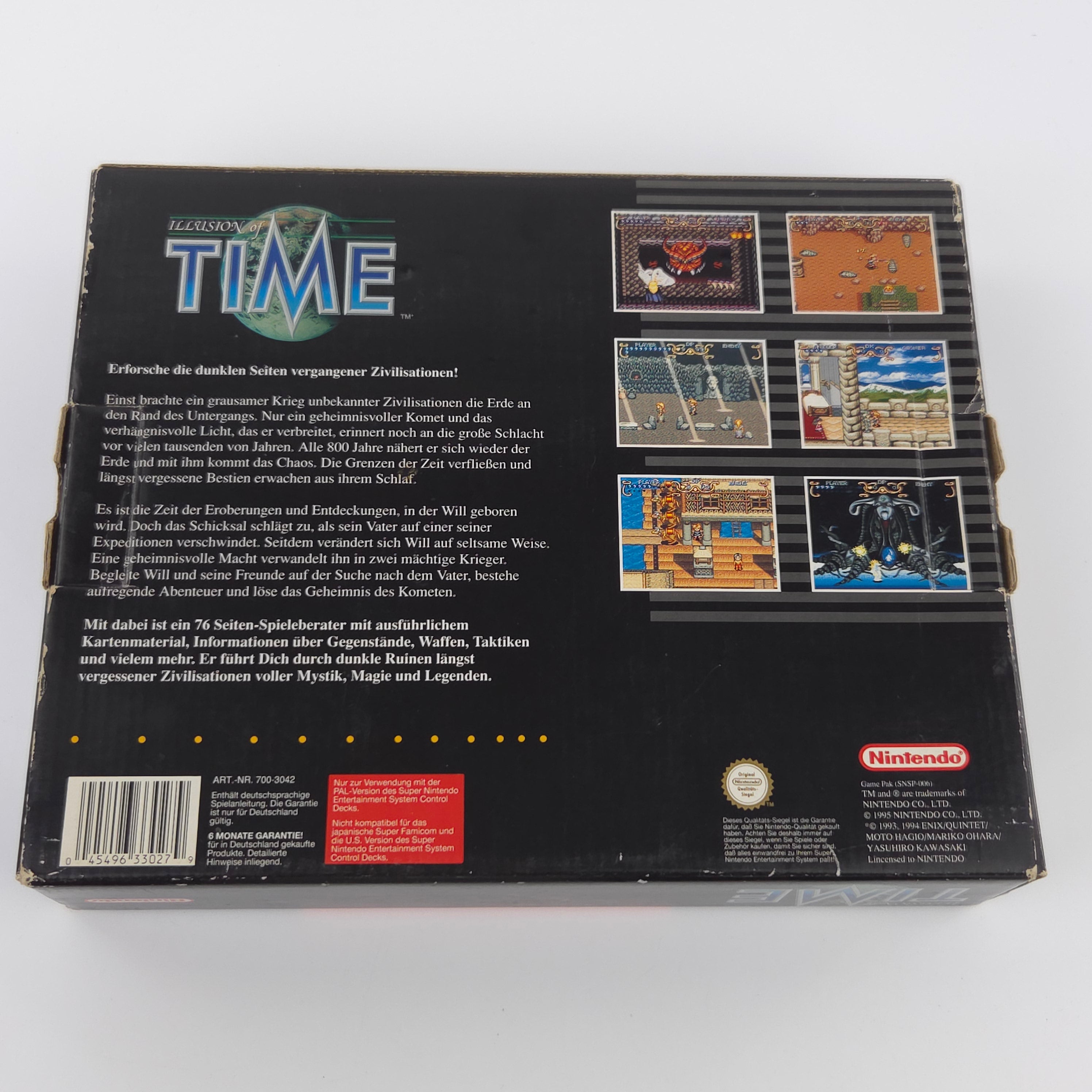Super Nintendo Spiel : iLLusion of Time - SNES Big Box OVP no Inlay / PAL dt NOE