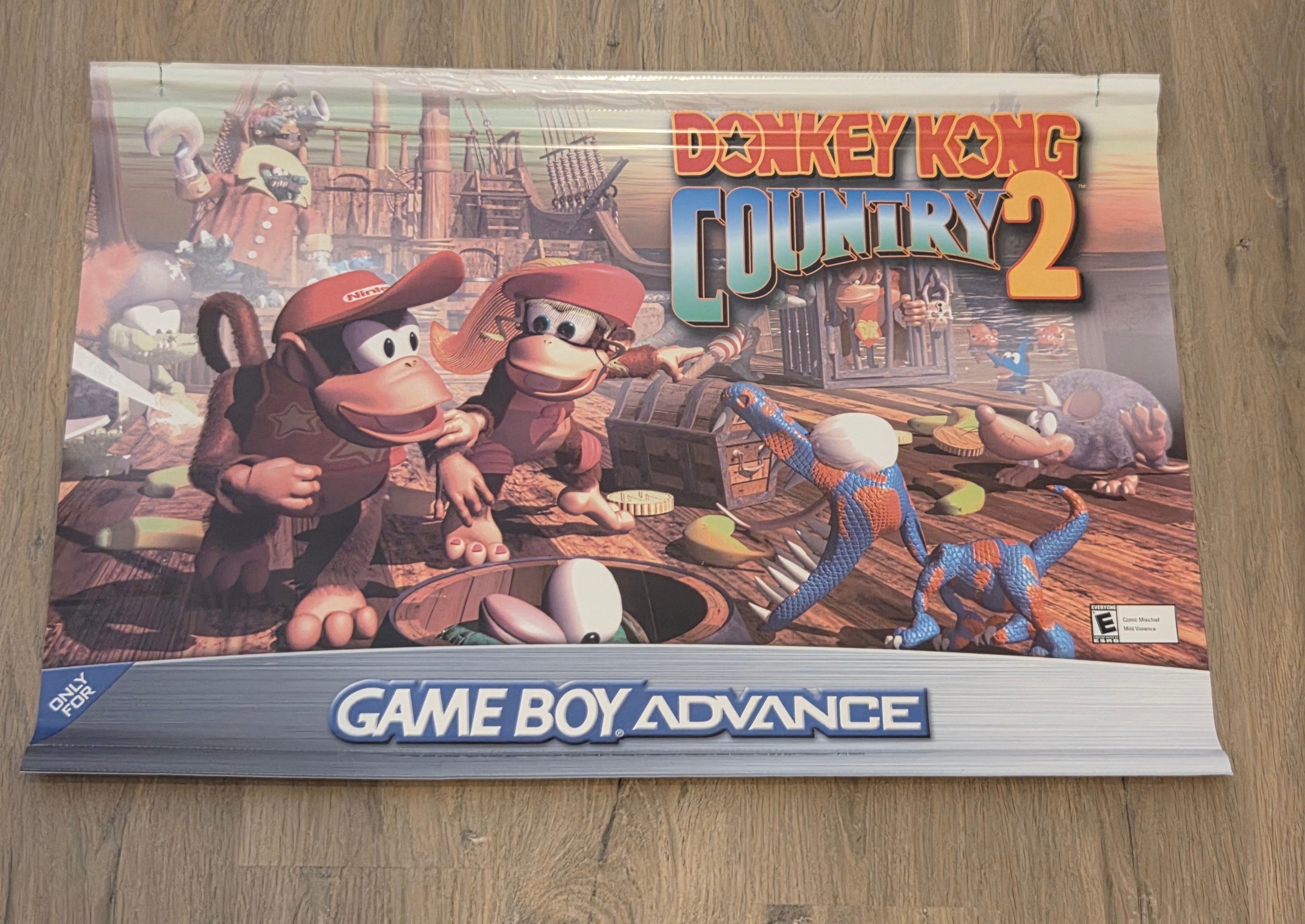 Nintendo GBA Donkey Kong Country 2 Promo Banner – Store Display Sign