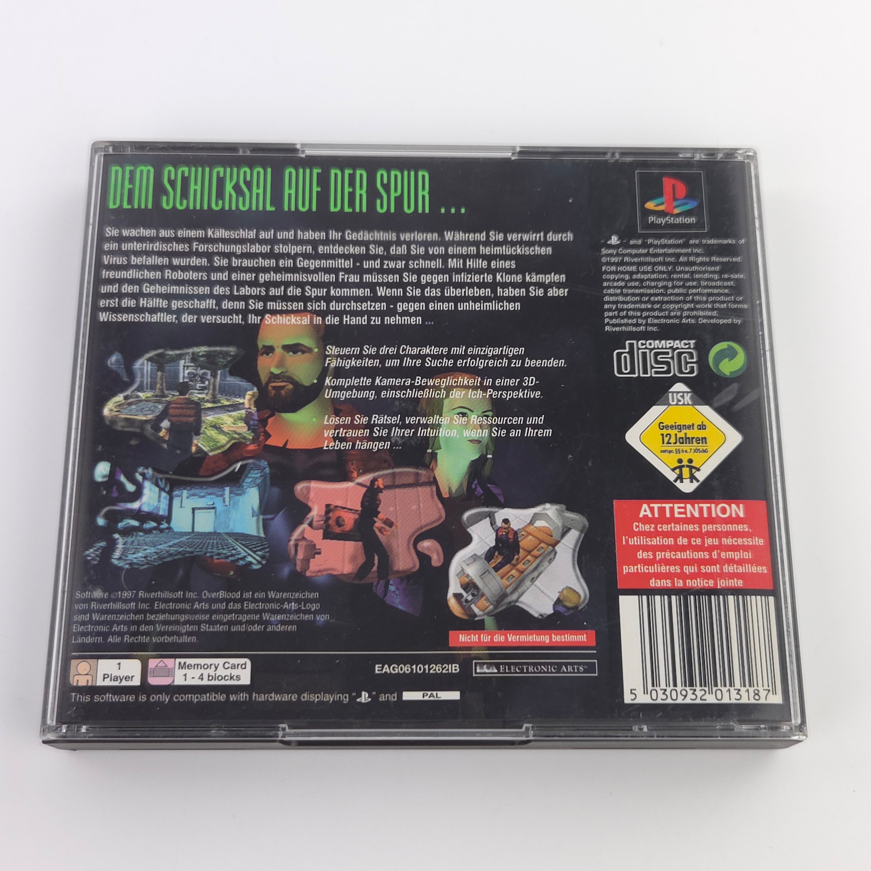 Sony Playstation 1 Spiel: Over Blood a 3-D Sci-Fi Adventure - PS1 PSX OVP (PAL)