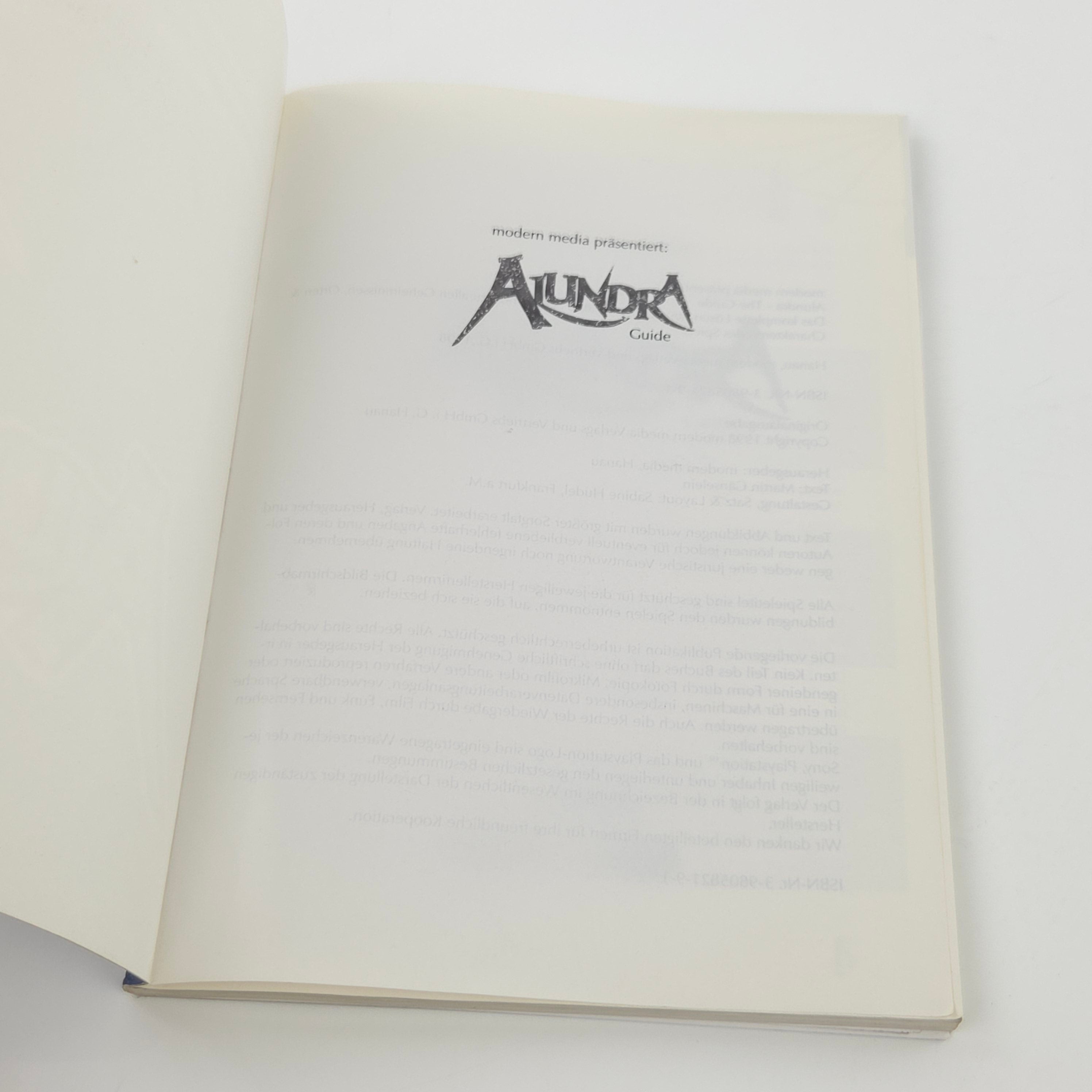 Playstation 1 Spiel – Alundra The Guide Lösungsbuch DE