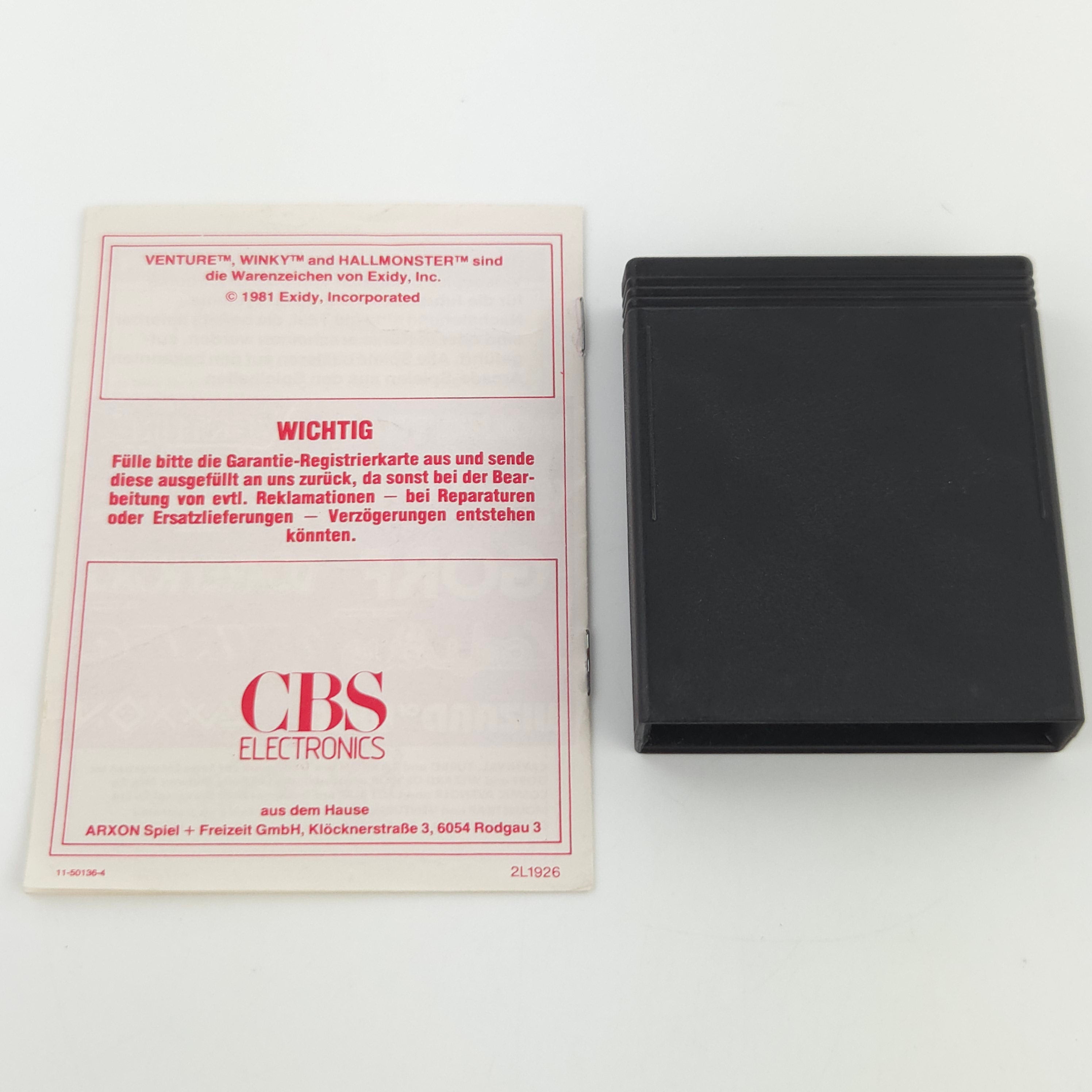 Atari 2600 Spiel Venture Modul Anleitung PAL CBS 1983