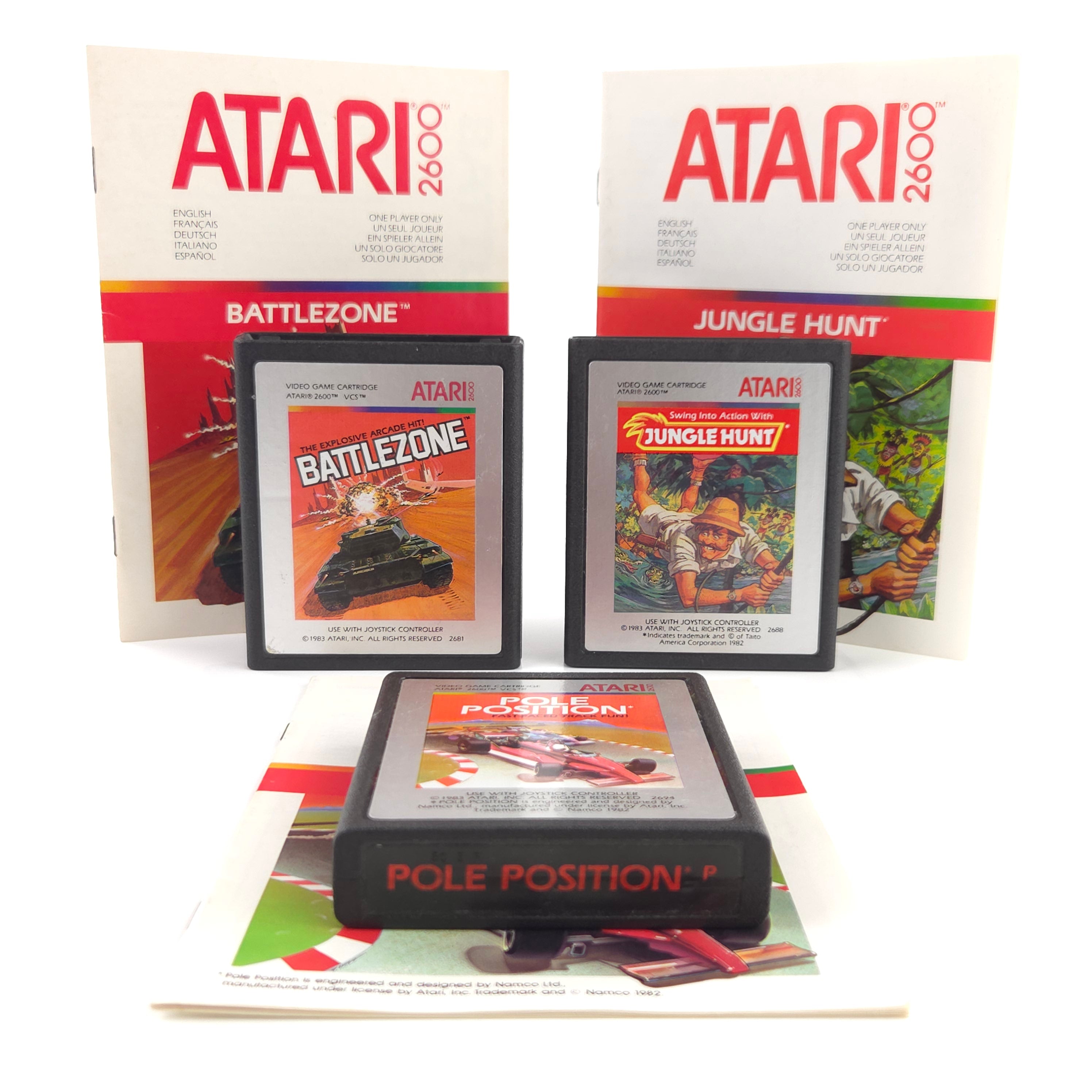 Atari 2600 Spiel Bundle Battlezone Jungle Hunt Anleitungen