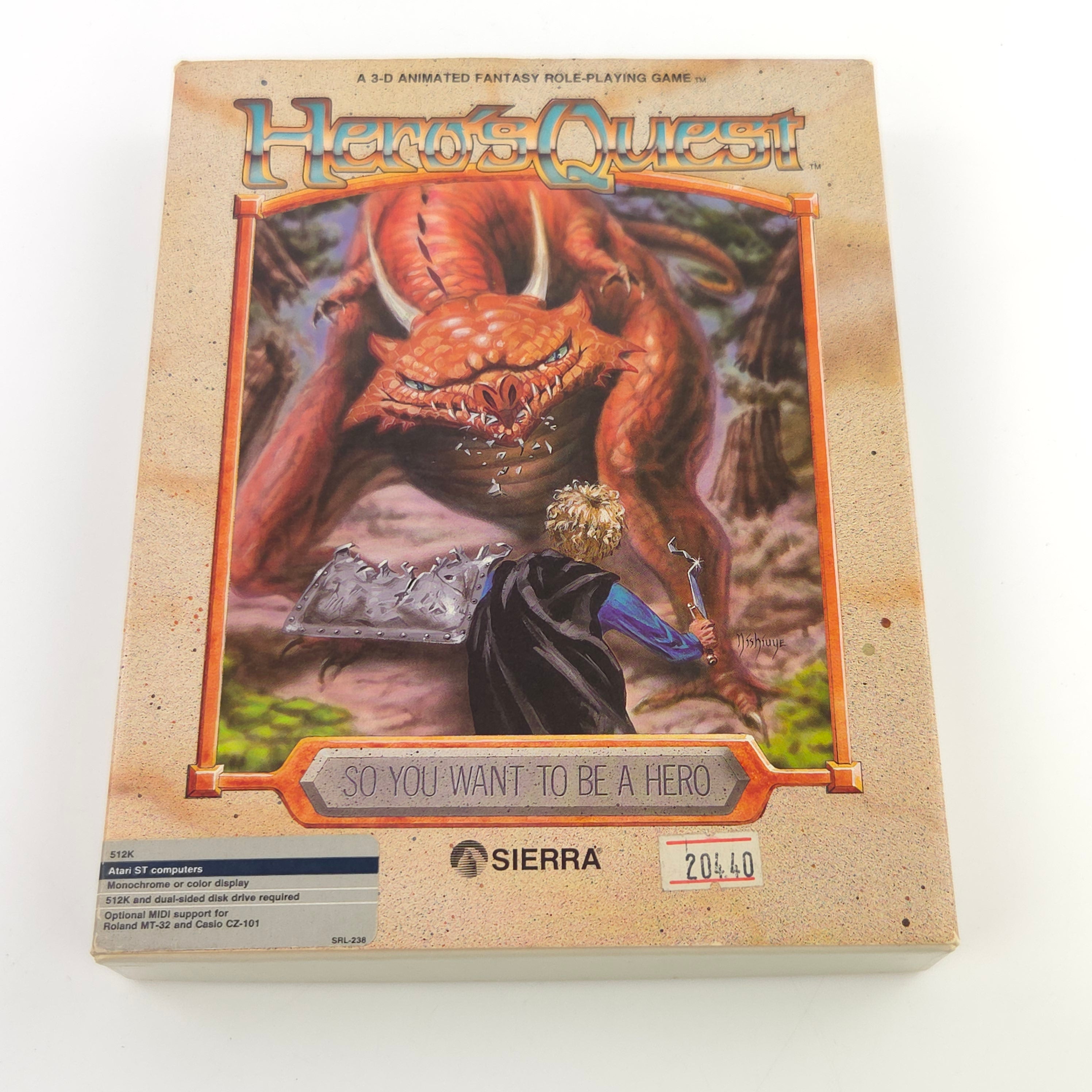 Atari ST Spiel – Heros Quest Diskette Anleitung OVP