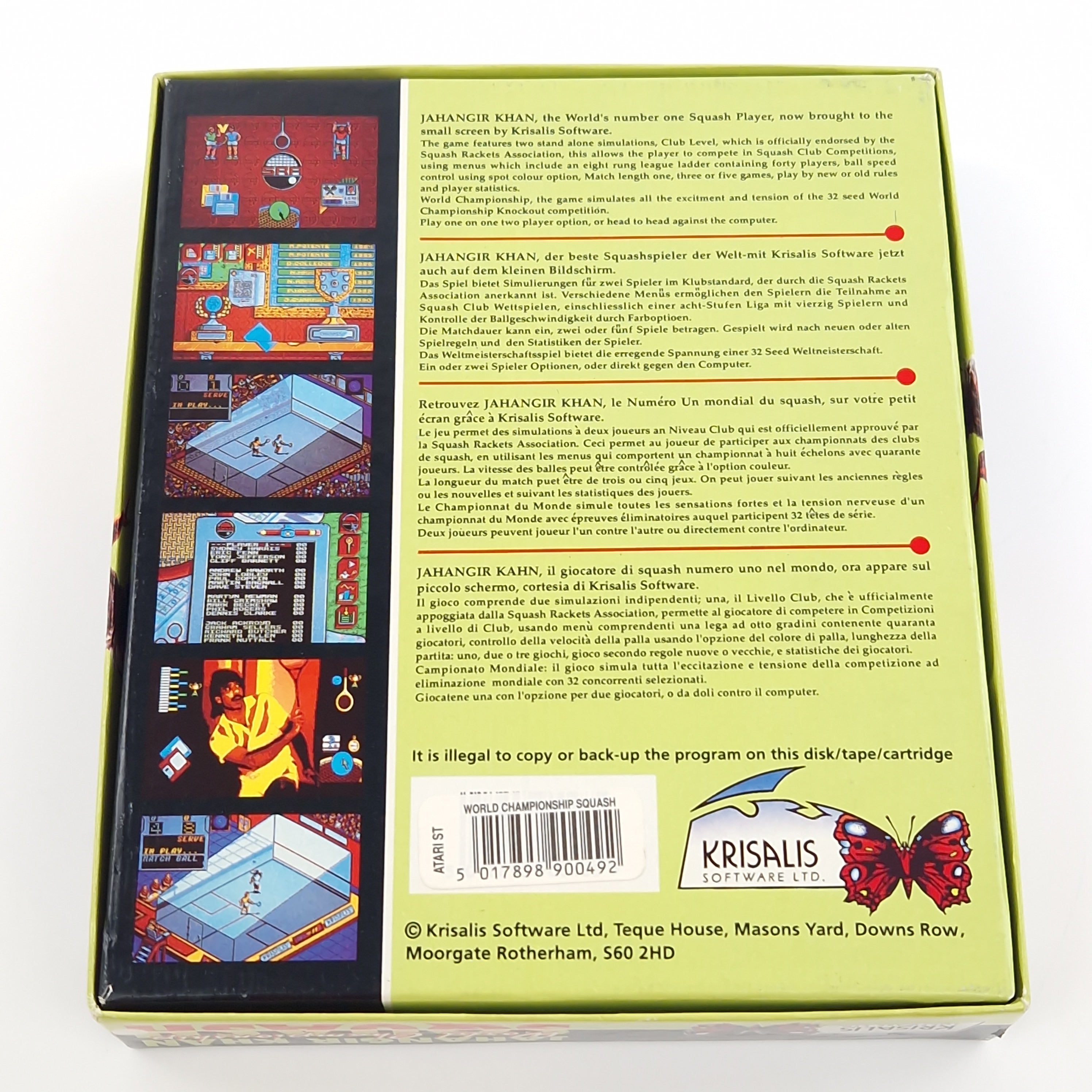 Atari ST Spiel – Jahangir Khan World Championship Squash OVP