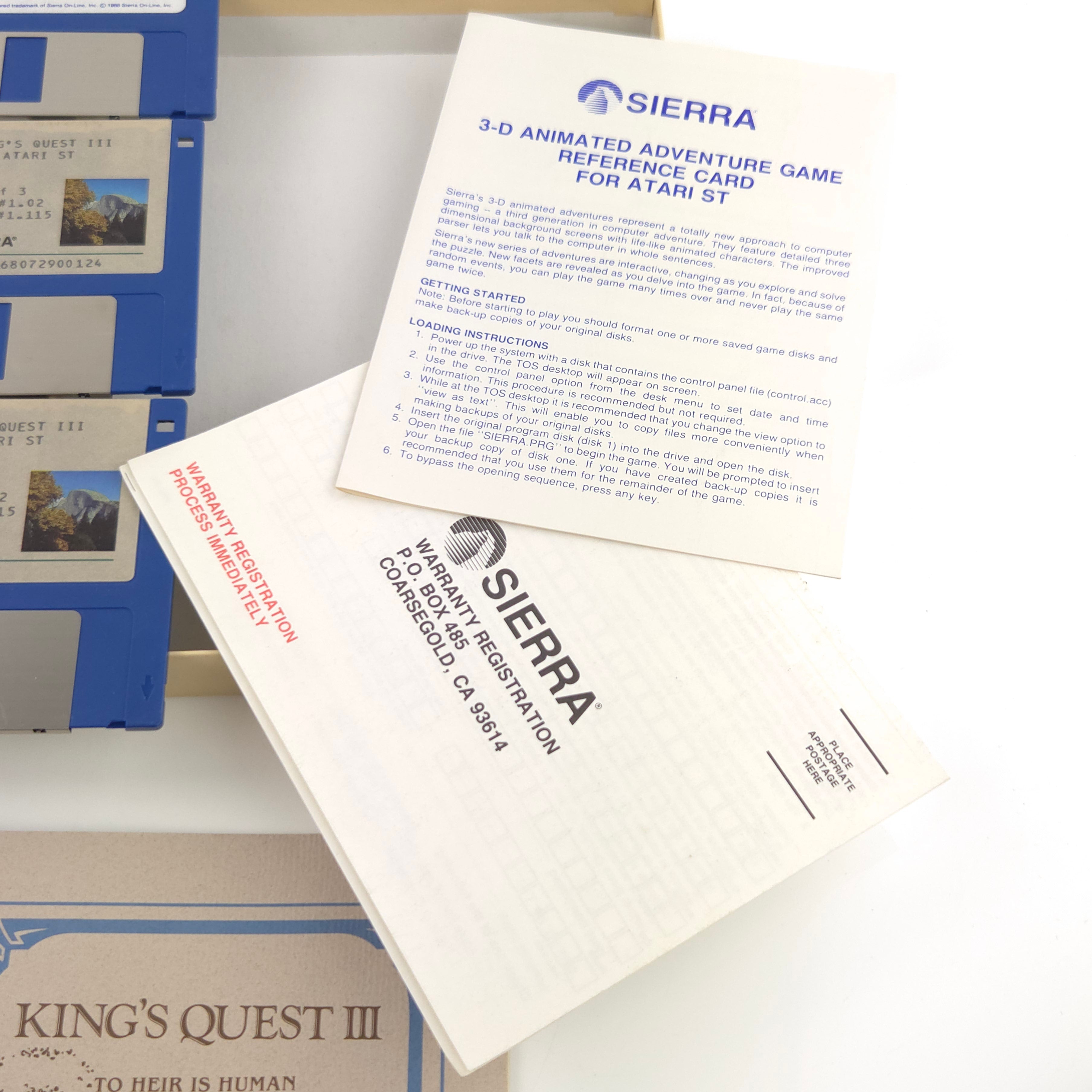 Atari ST Spiel – Kings Quest III To Heir is Human OVP