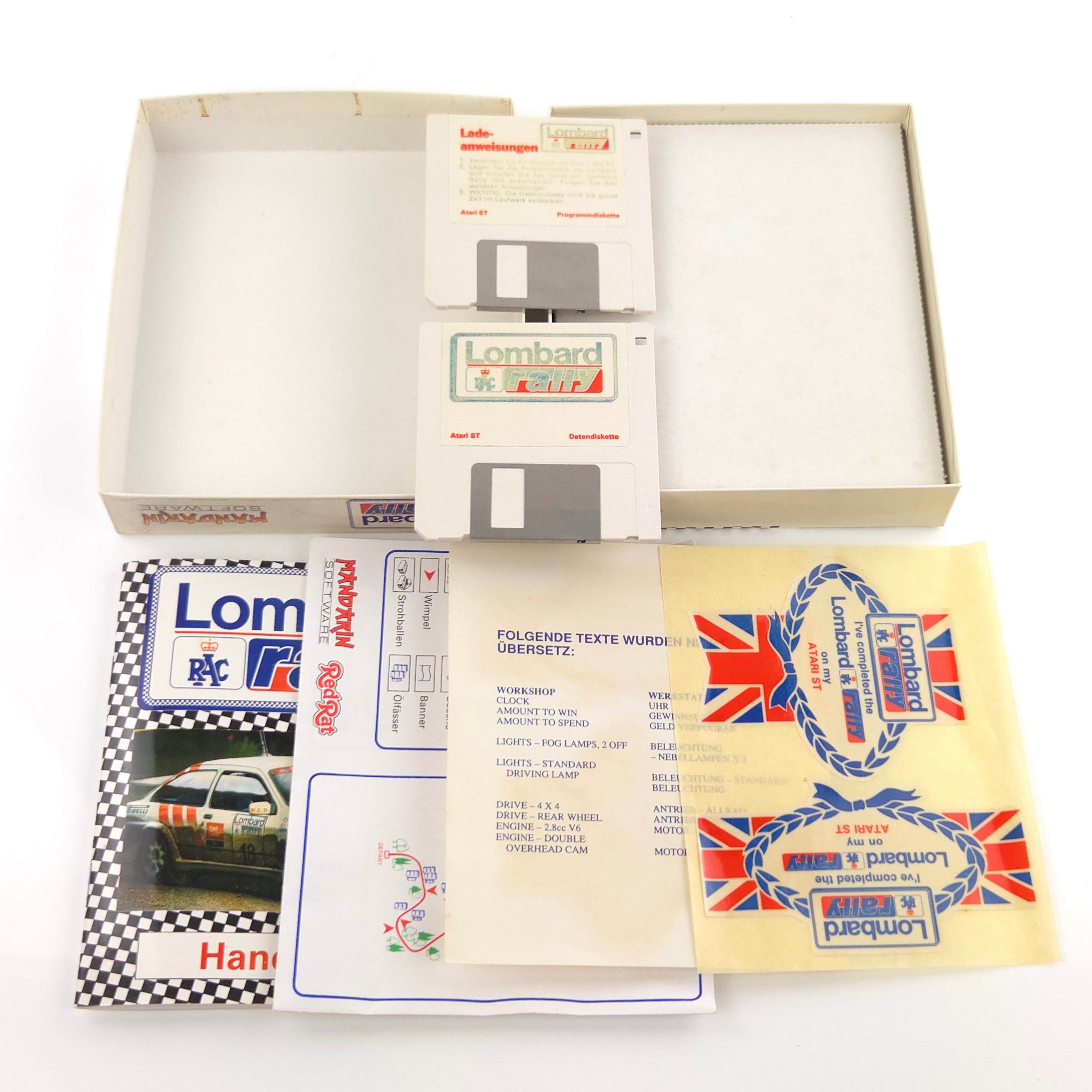 Atari ST Spiel – Lombard Rally OVP Diskette Anleitung