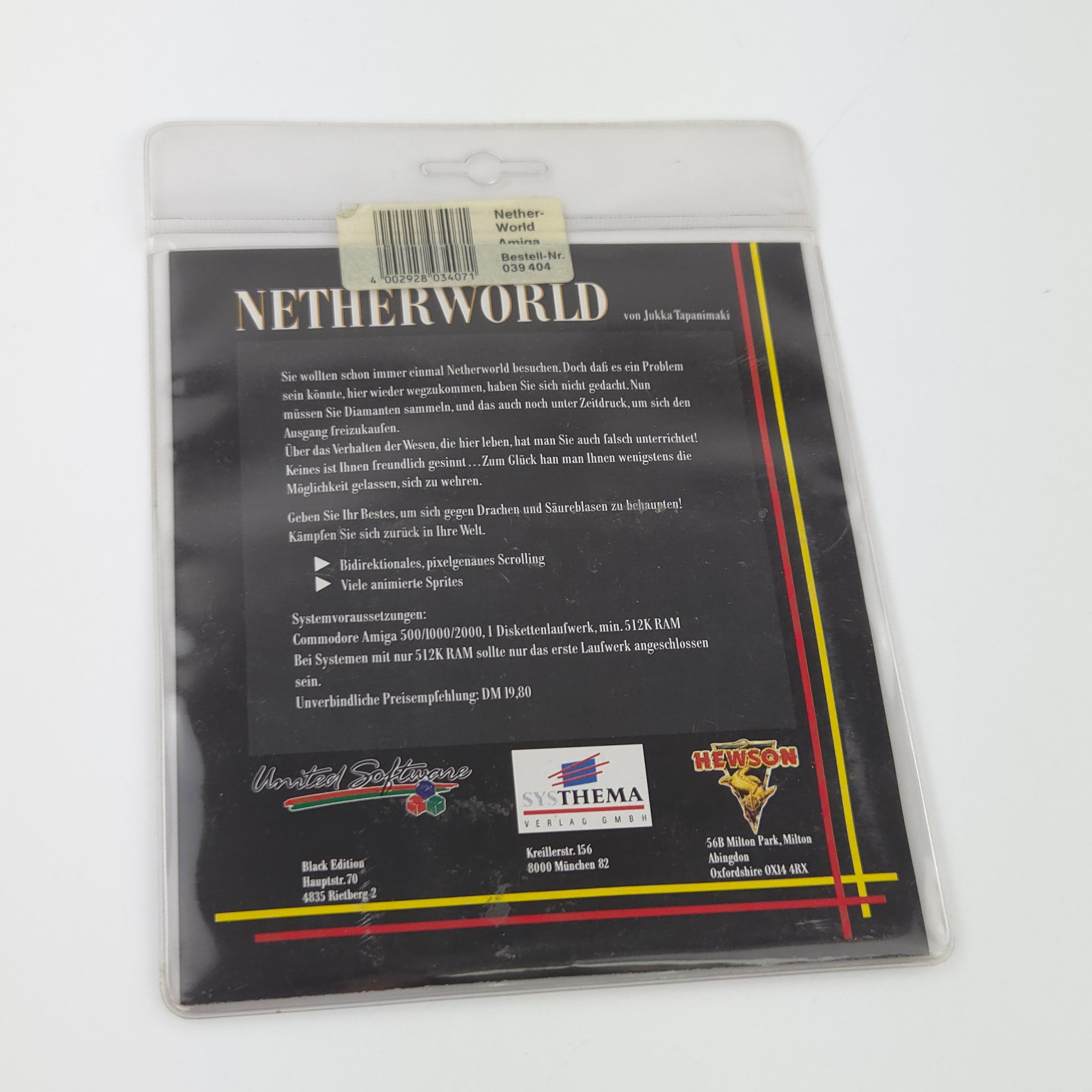 Amiga Spiel Netherworld Black Edition Blister OVP PAL
