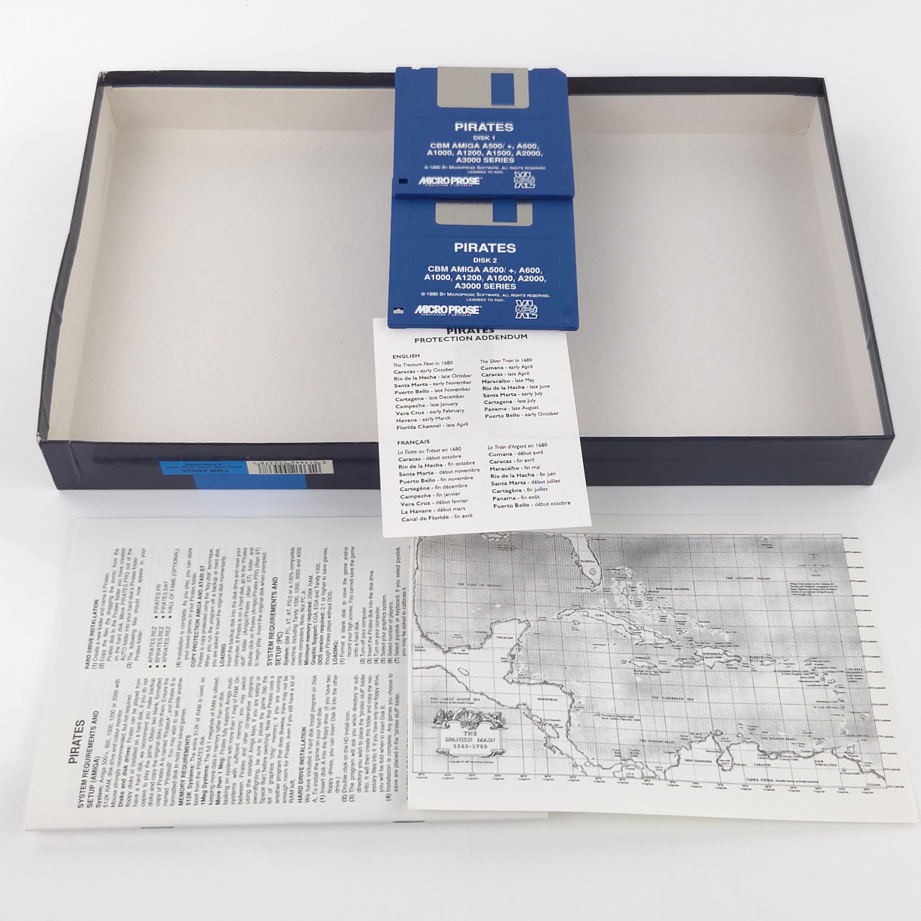 Amiga Spiel Pirates Big Box OVP KIXX 1990 CBM Disk PAL