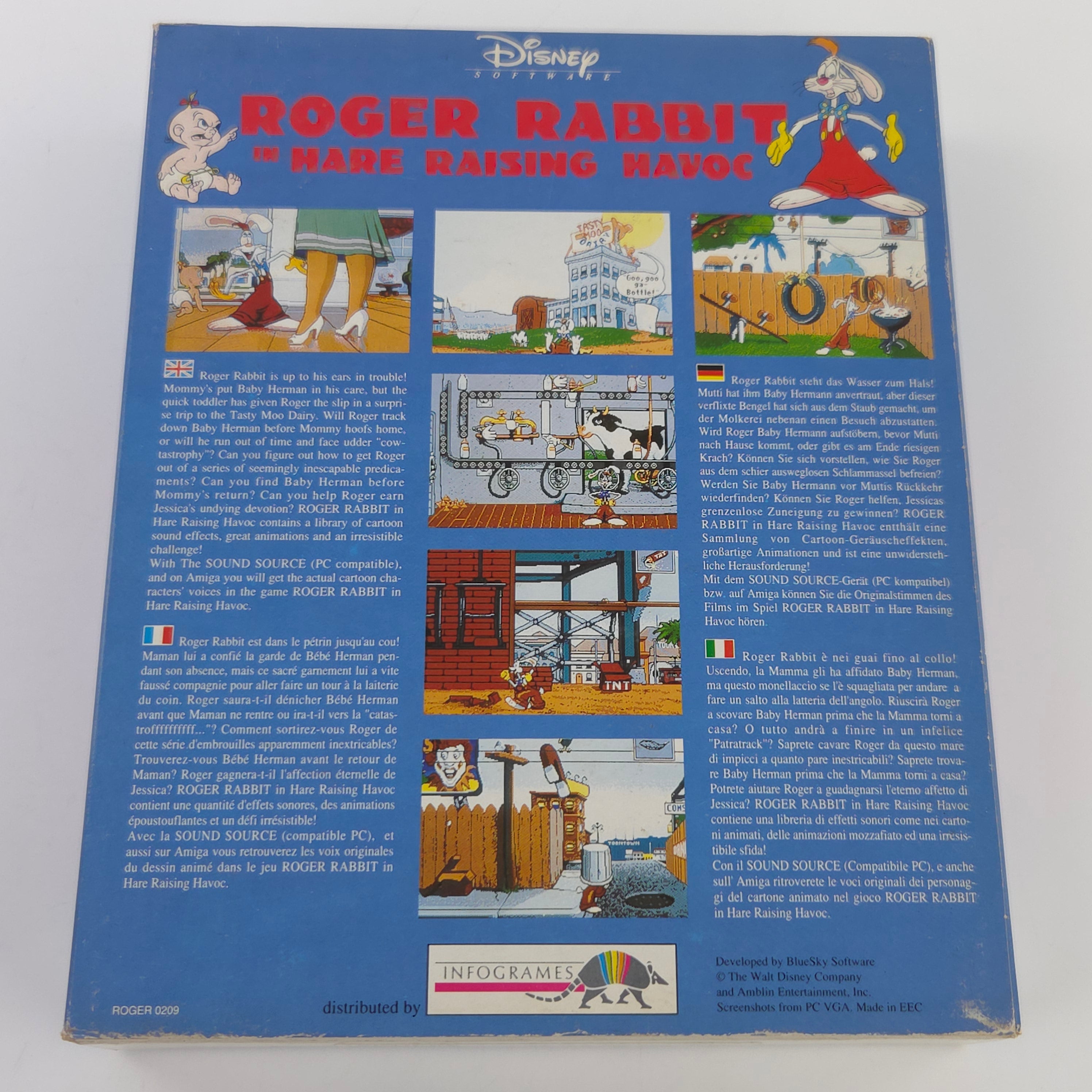 Amiga Spiel Roger Rabbit Hare Raising Havoc Big Box OVP