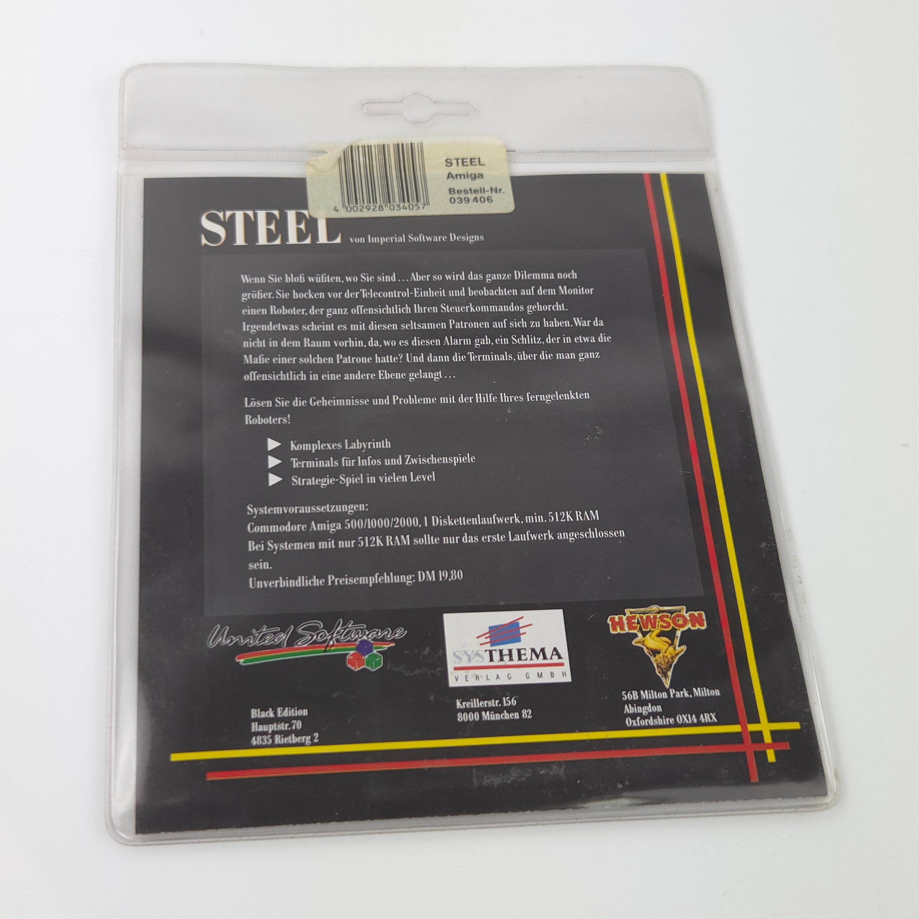 Commodore Amiga Spiel Steel Black Edition Blister OVP PAL