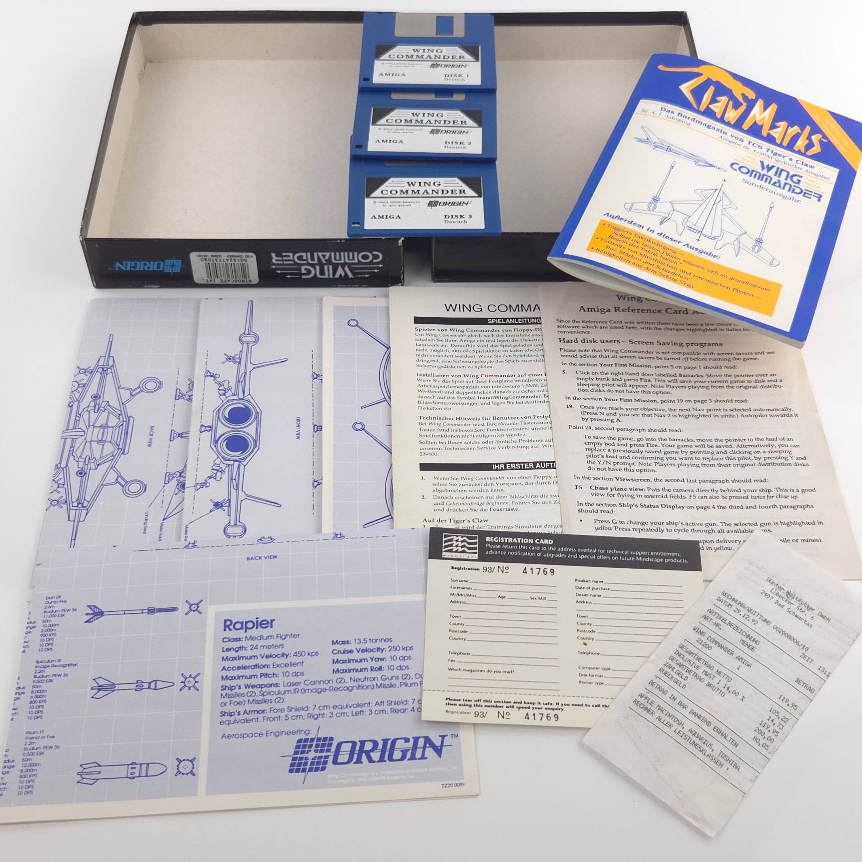 Amiga Spiel Wing Commander 3D Raumkampf Big Box OVP PAL