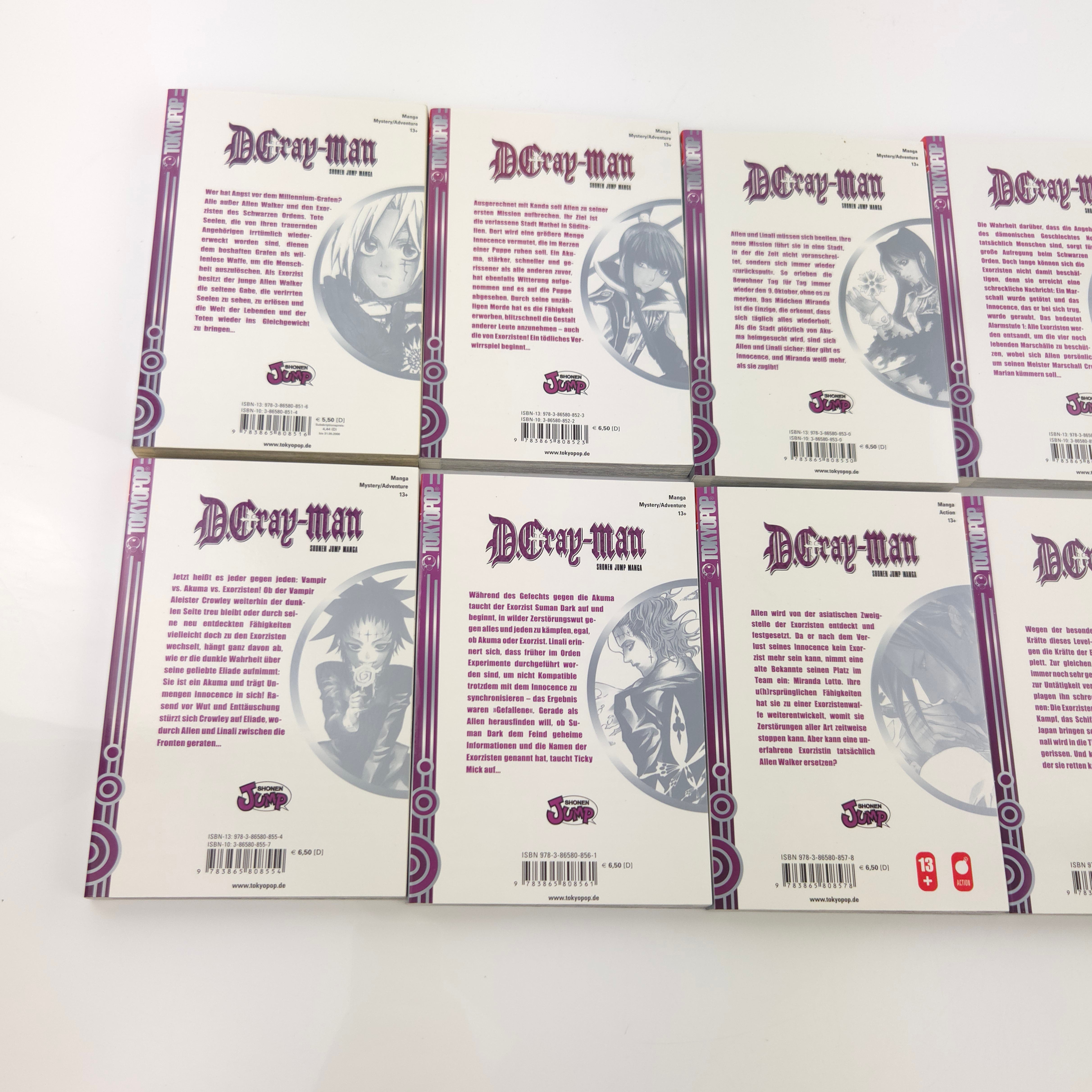 D Gray-Man Manga 1-8 Katsura Hoshino gepflegten Zustand