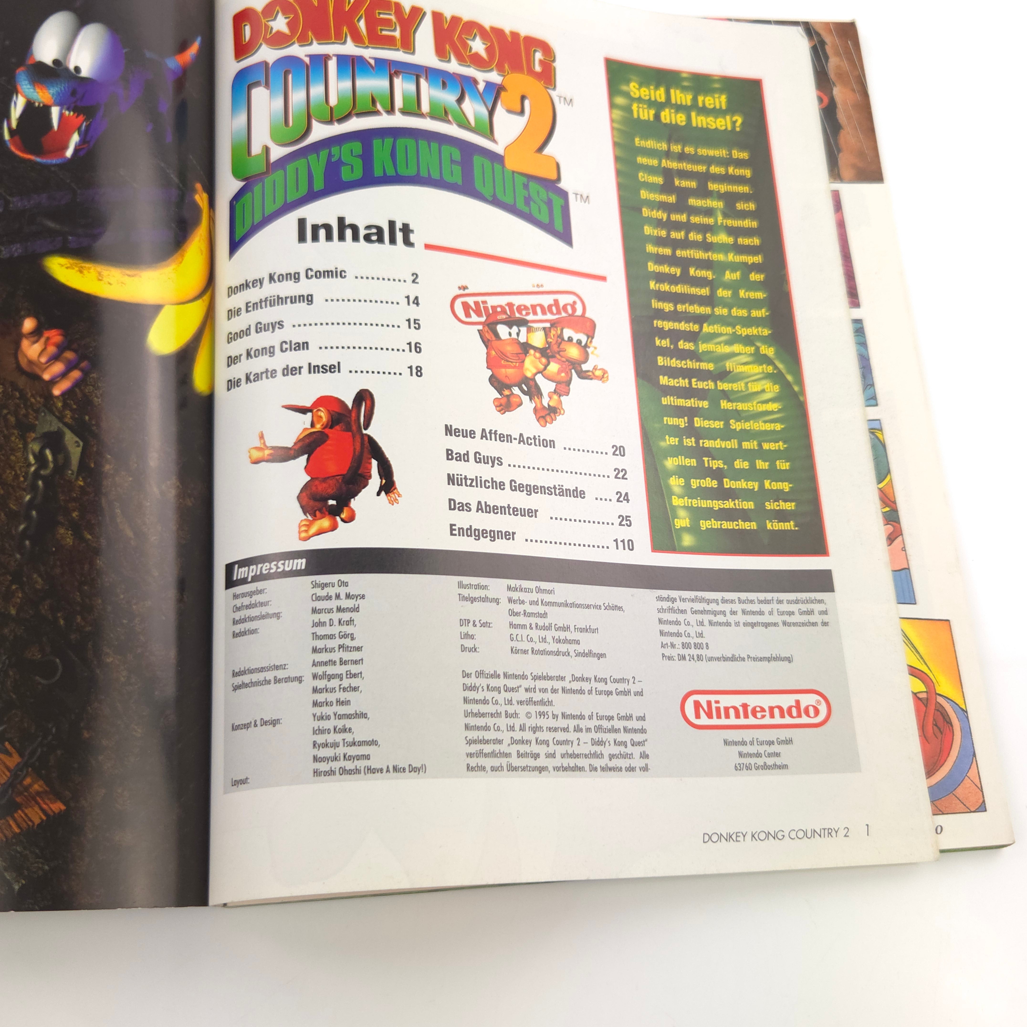 Super Nintendo Spiel – Donkey Kong Country 2 Lösungsbuch