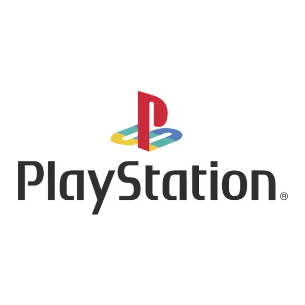 Das ikonische PlayStation-Logo, das ein rotes stilisiertes 'p' auf bunten geometrischen Blöcken und das Wort 'PlayStation' in fetter schwarzer Schrift zeigt.