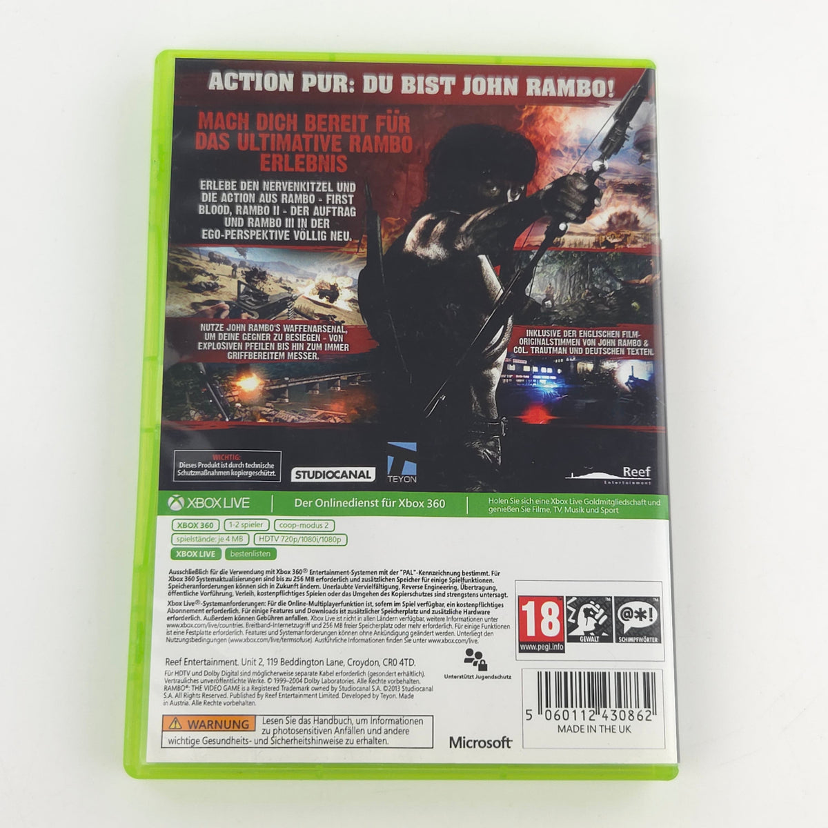 Xbox 360 Spiel Rambo The Video Game OVP USK 18