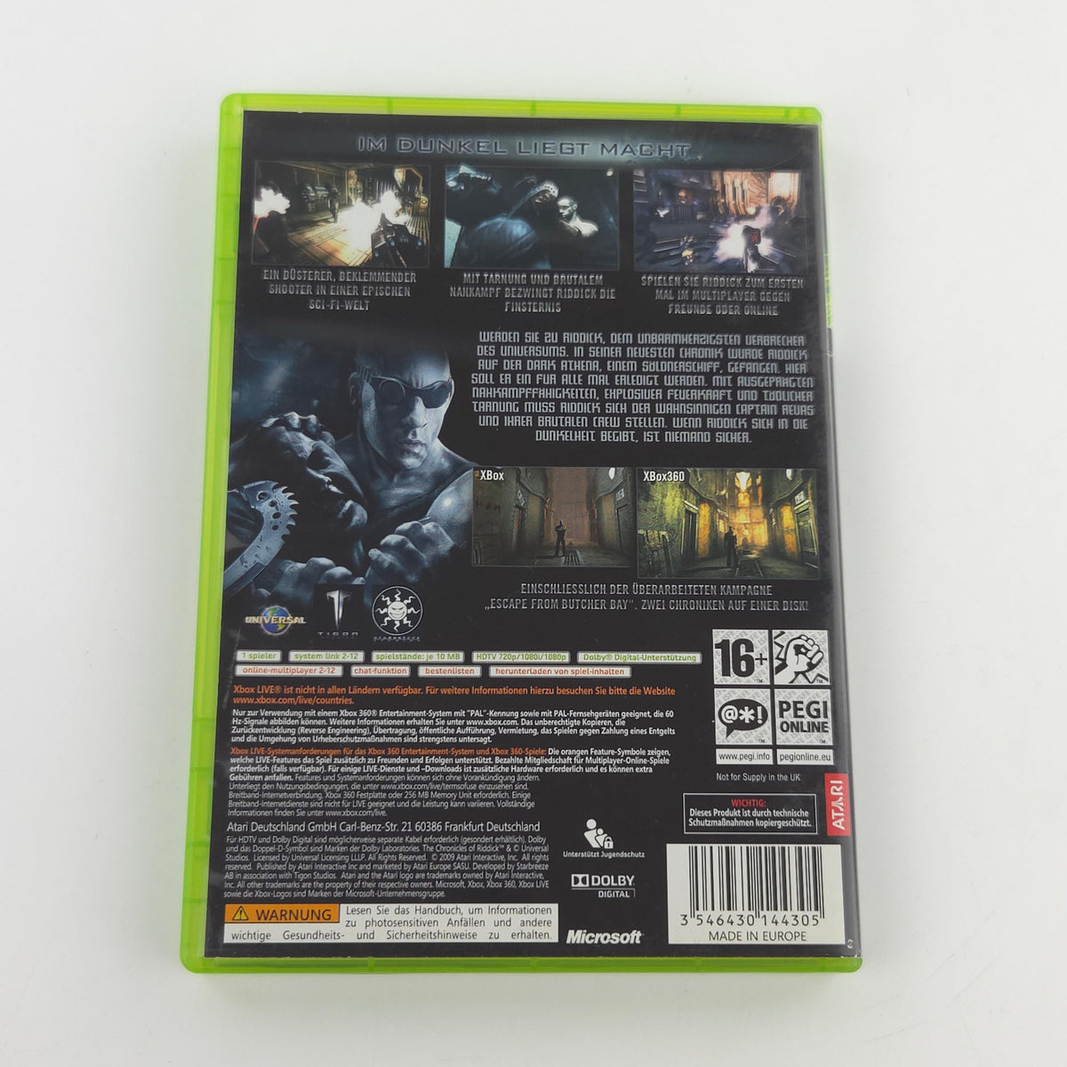 Xbox 360 Spiel The Chronicles of Riddick OVP USK18