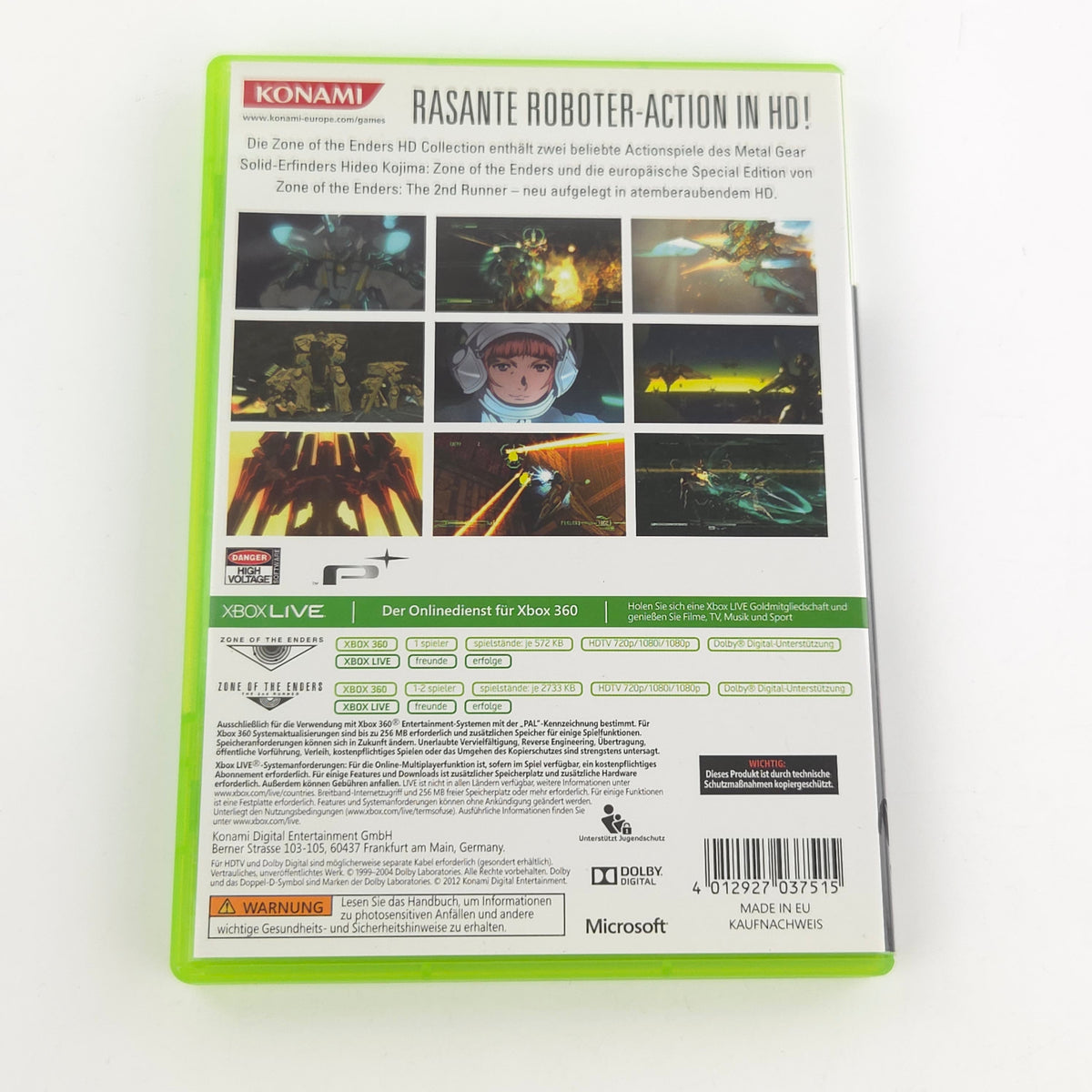 Xbox 360 Spiel Zone of the Enders HD OVP