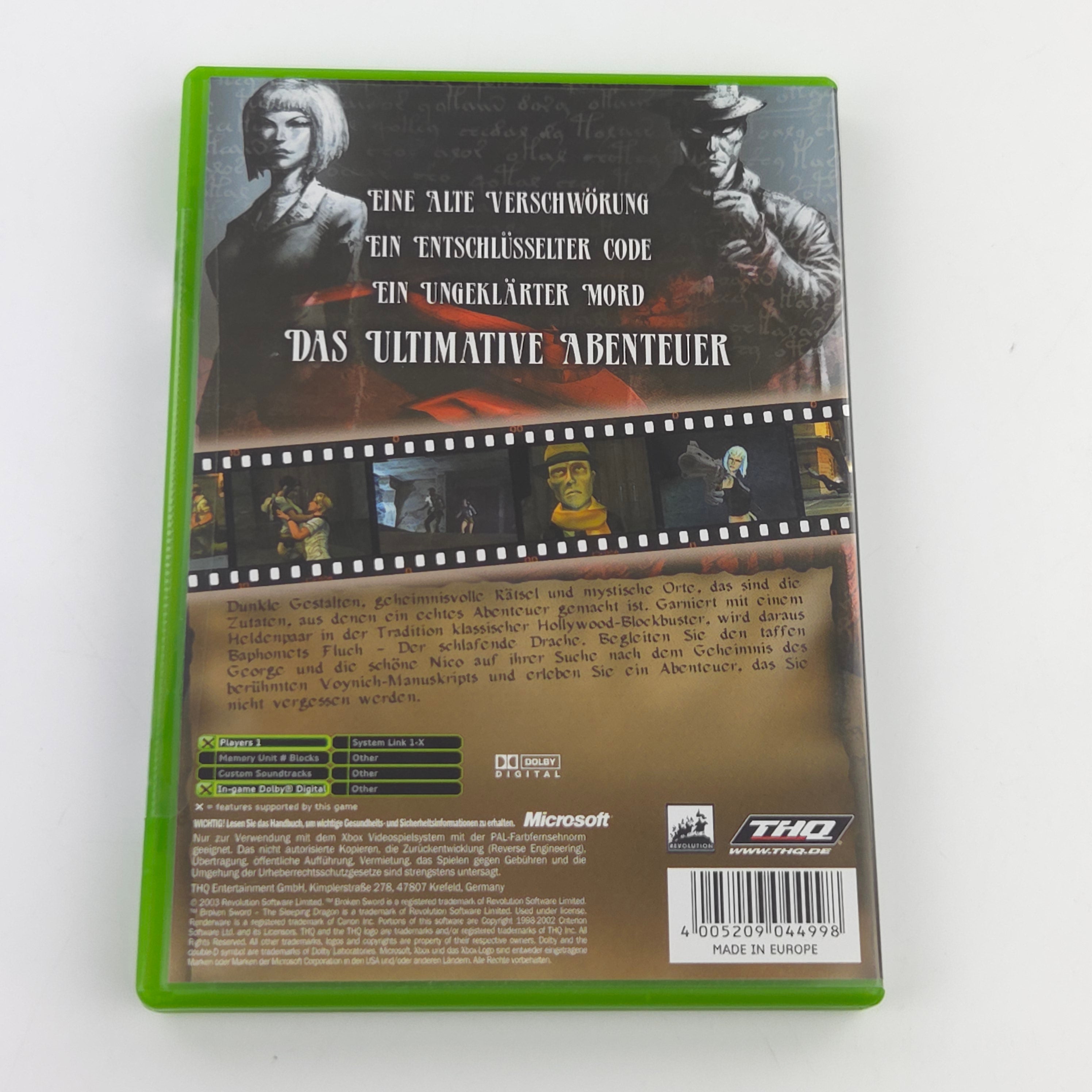 Xbox Classic Spiel – Baphomets Fluch Der Schlafende Drache