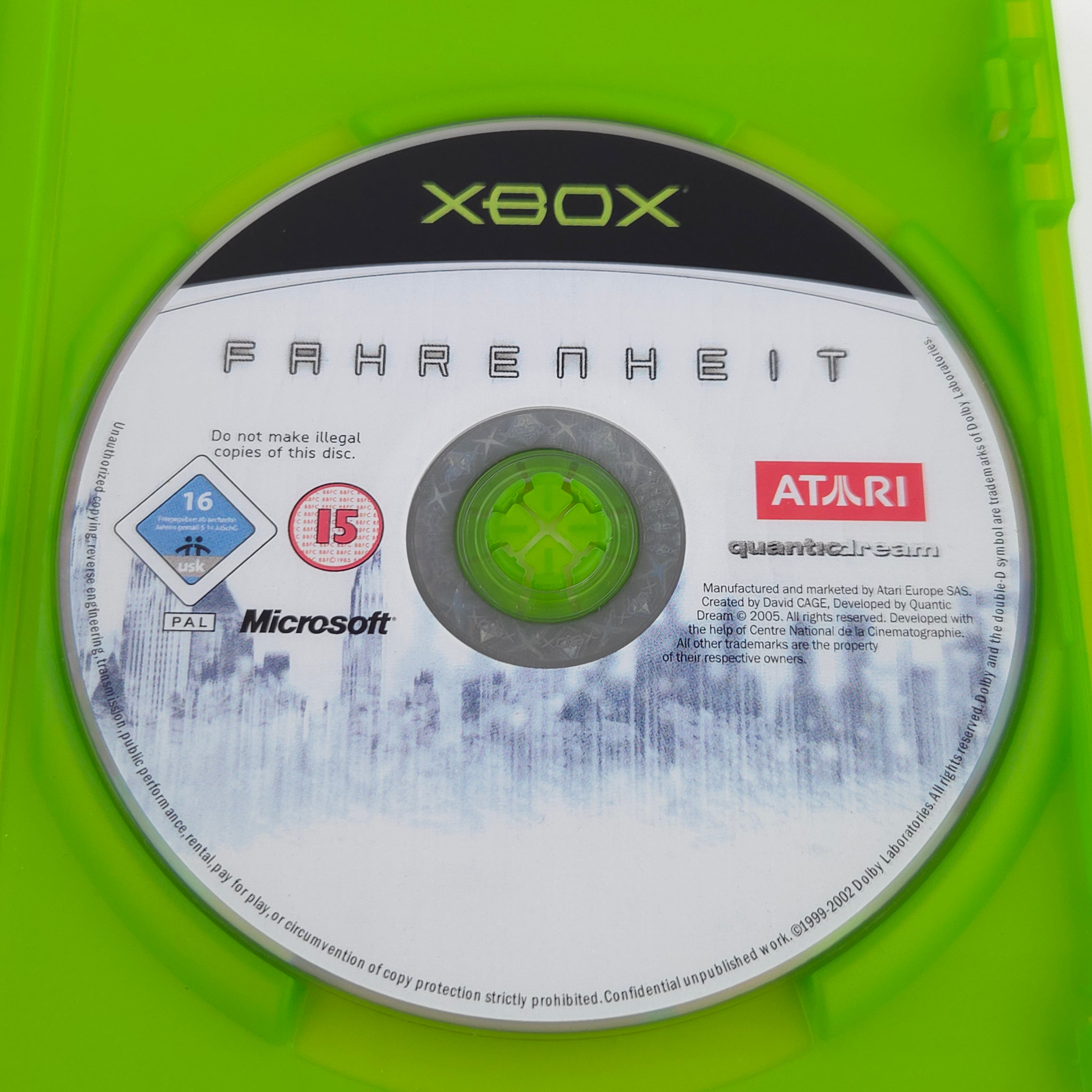 Xbox Classic Spiel – Fahrenheit (DEUTSCH PAL OVP)