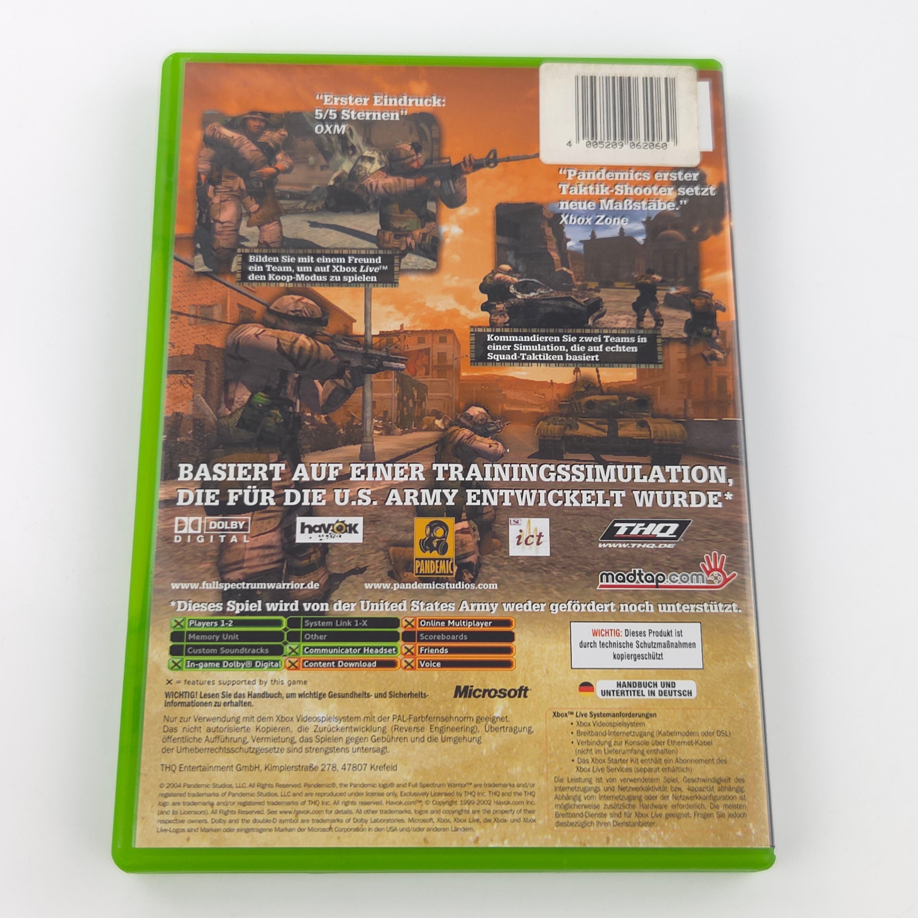 Xbox Classic Spiel – Full Spectrum Warrior (OVP)