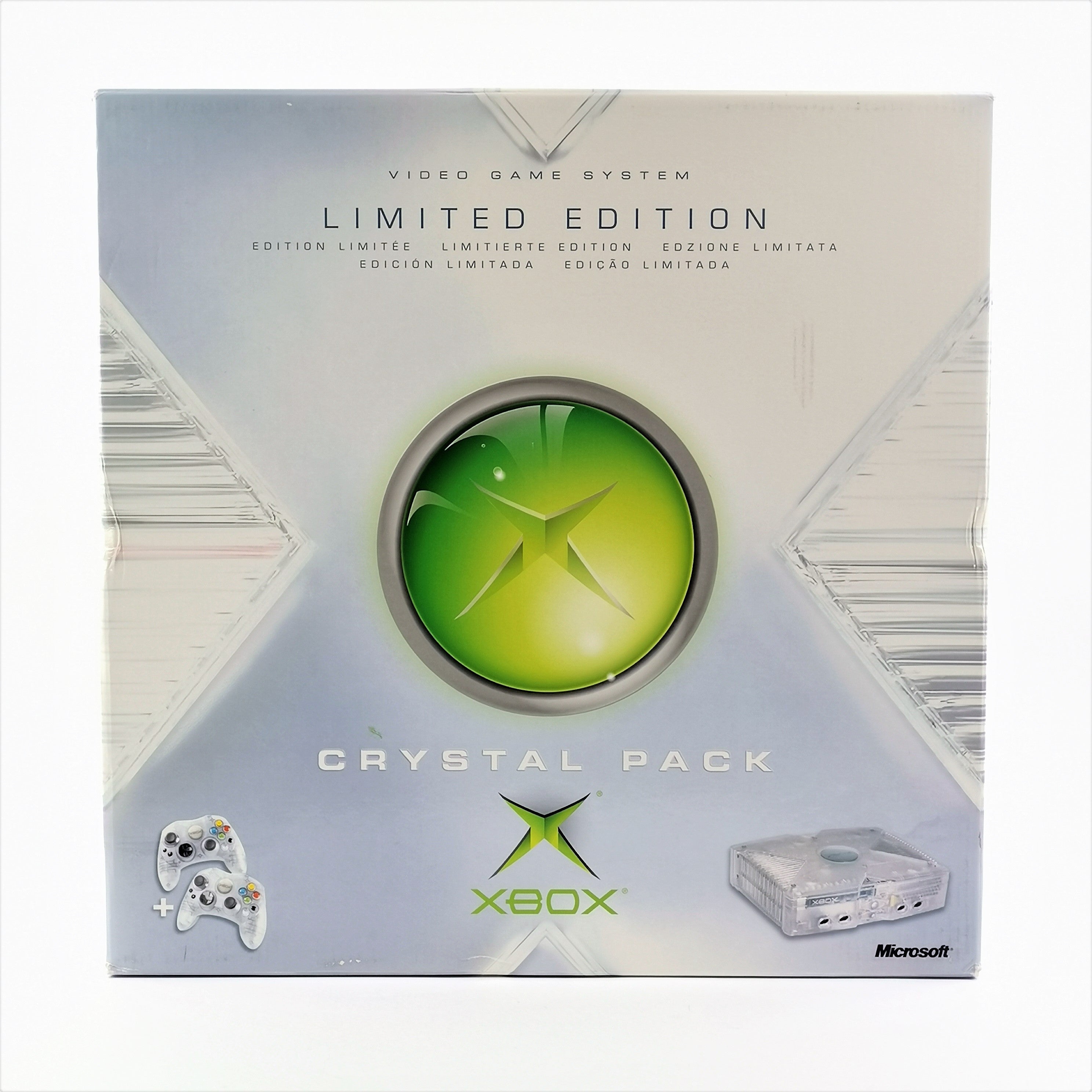 Microsoft Xbox Classic Konsole Crystal Pack OVP Neu